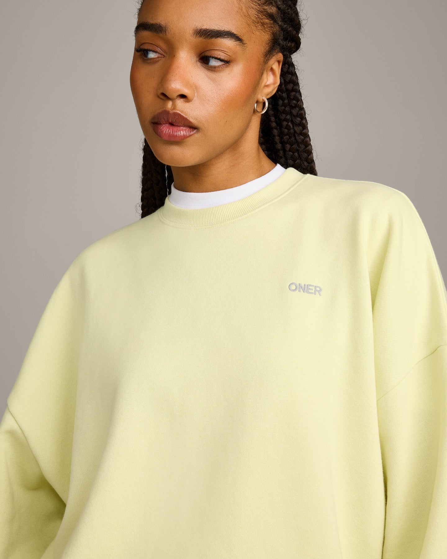 Foundations All Season Crew Neck Sweatshirt | Pastel Yellow - Image 4