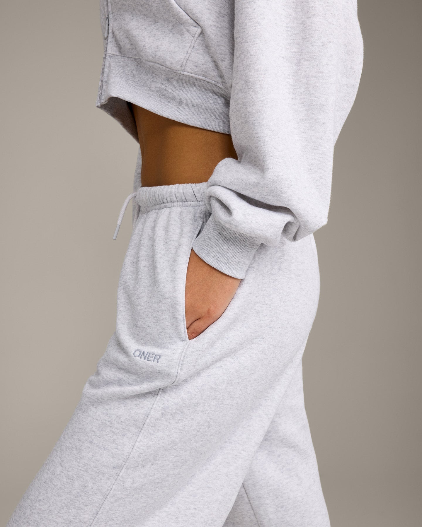 Alternative view of Foundations All Season Straight Leg Joggers | Grey Marl