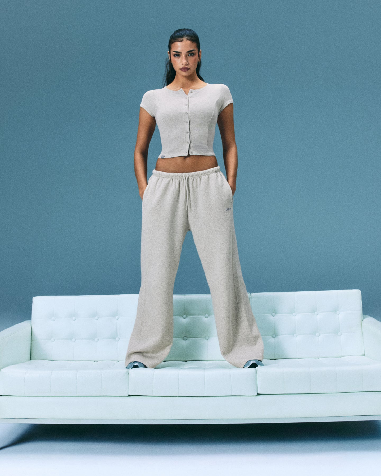 Alternative view of Foundations All Season Straight Leg Joggers | Oat Marl