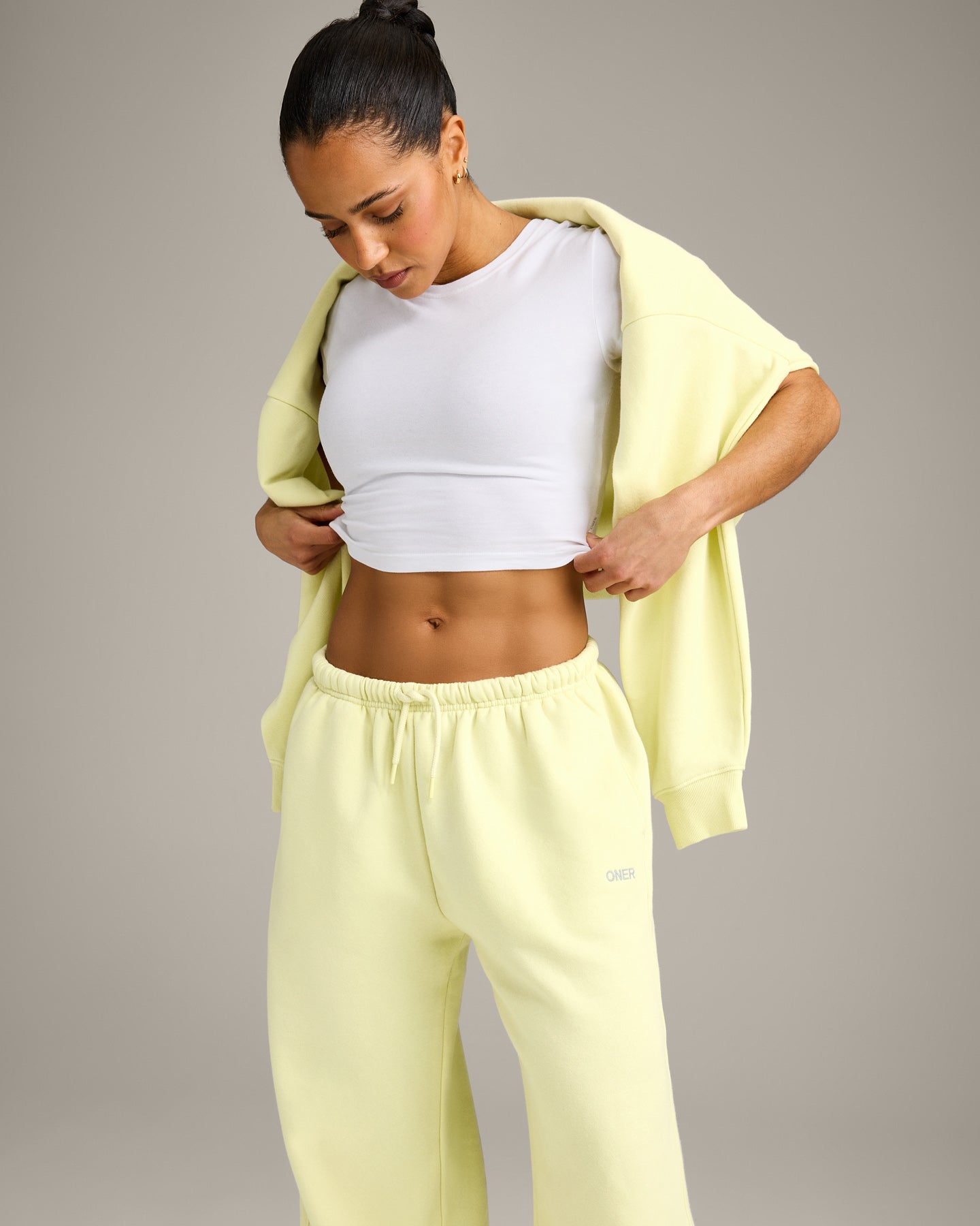 Alternative view of Foundations All Season Straight Leg Joggers | Pastel Yellow