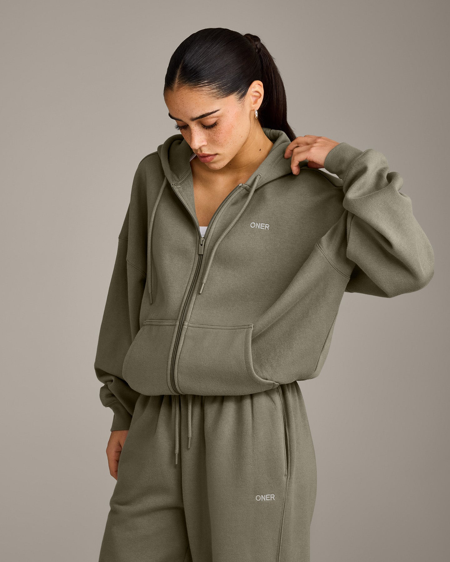 Foundations All Season Zip Through Hoodie | Alpine Green