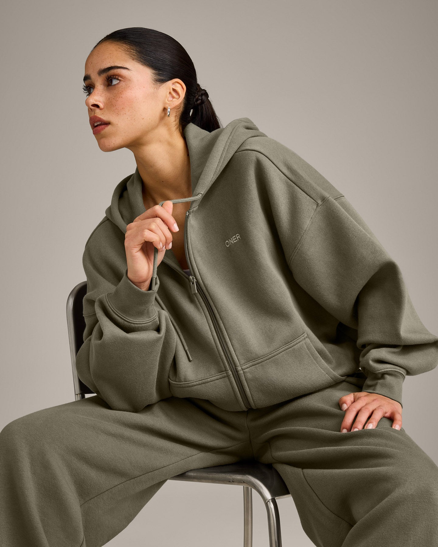 Alternative view of Foundations All Season Zip Through Hoodie | Alpine Green
