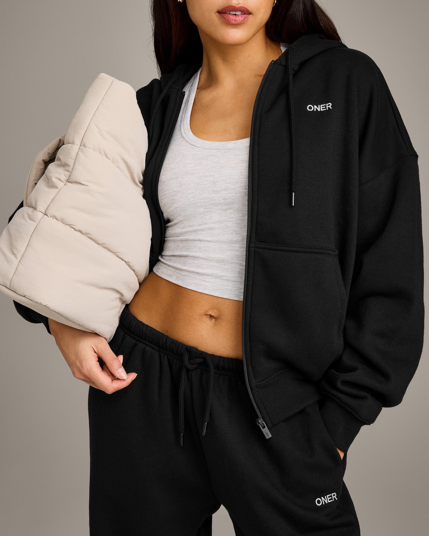 Alternative view of Foundations All Season Zip Through Hoodie | Black