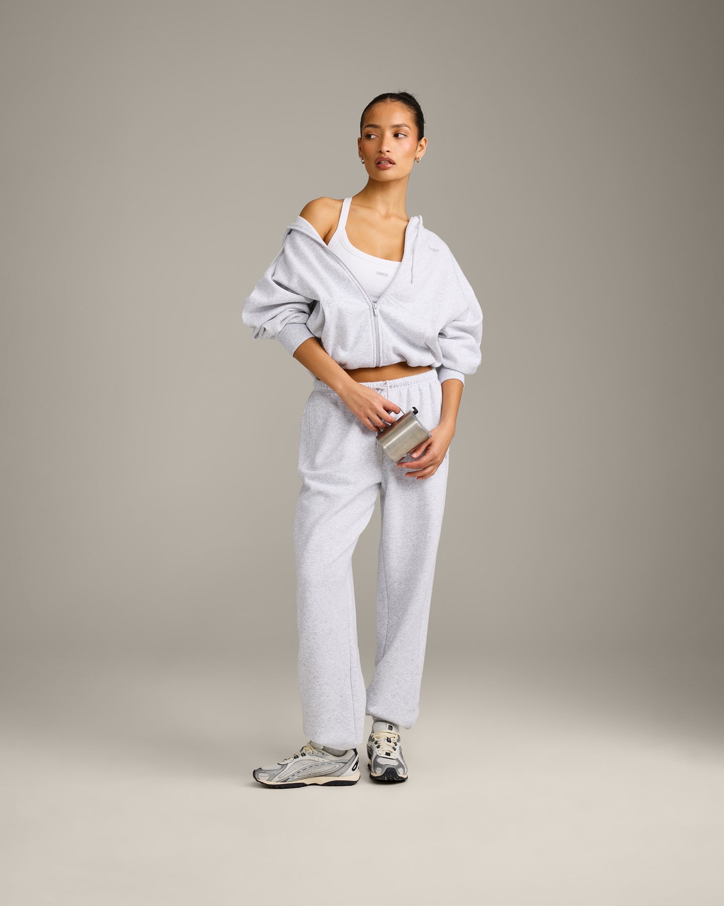 Foundations All Season Zip Through Hoodie | Grey Marl - Image 3