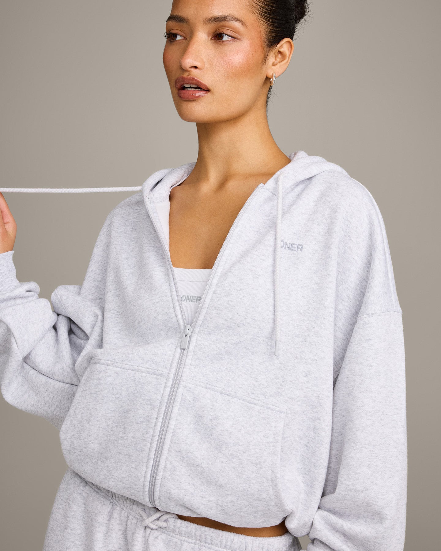 Foundations All Season Zip Through Hoodie | Grey Marl - Image 4