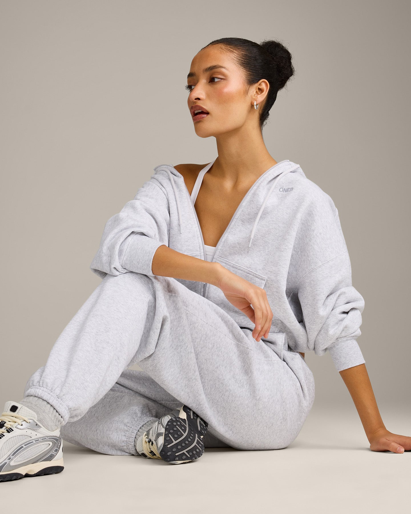 Foundations All Season Zip Through Hoodie | Grey Marl - Image 5