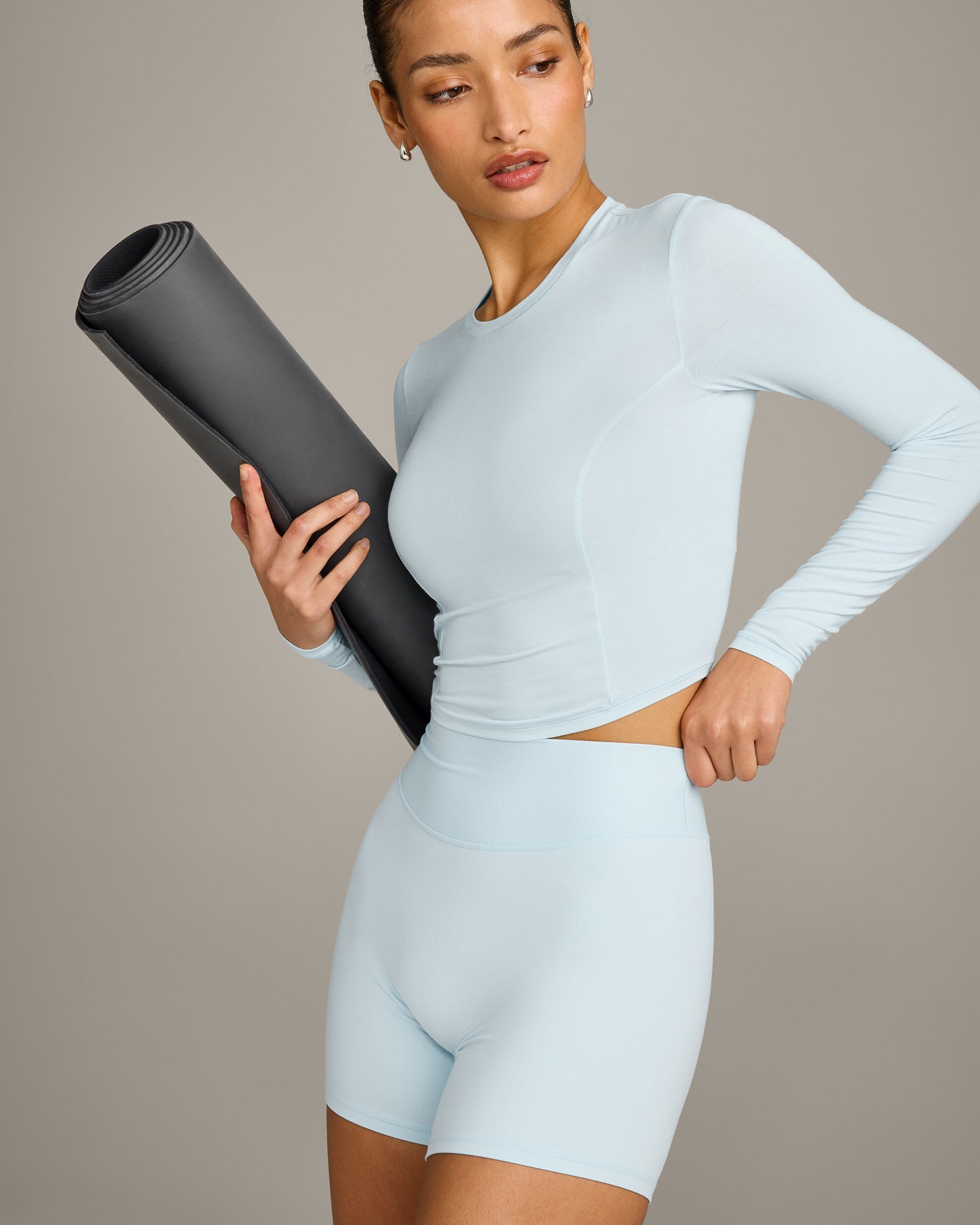 Alternative view of Mellow Motion Crew Neck Long Sleeve Mid Top | Cloud Blue