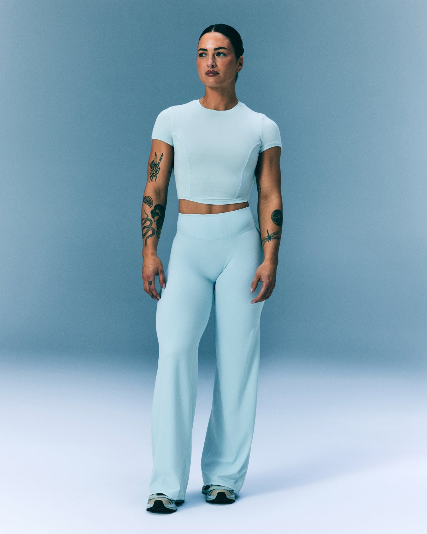 Alternative view of Mellow Motion Crew Neck Mid Top | Cloud Blue