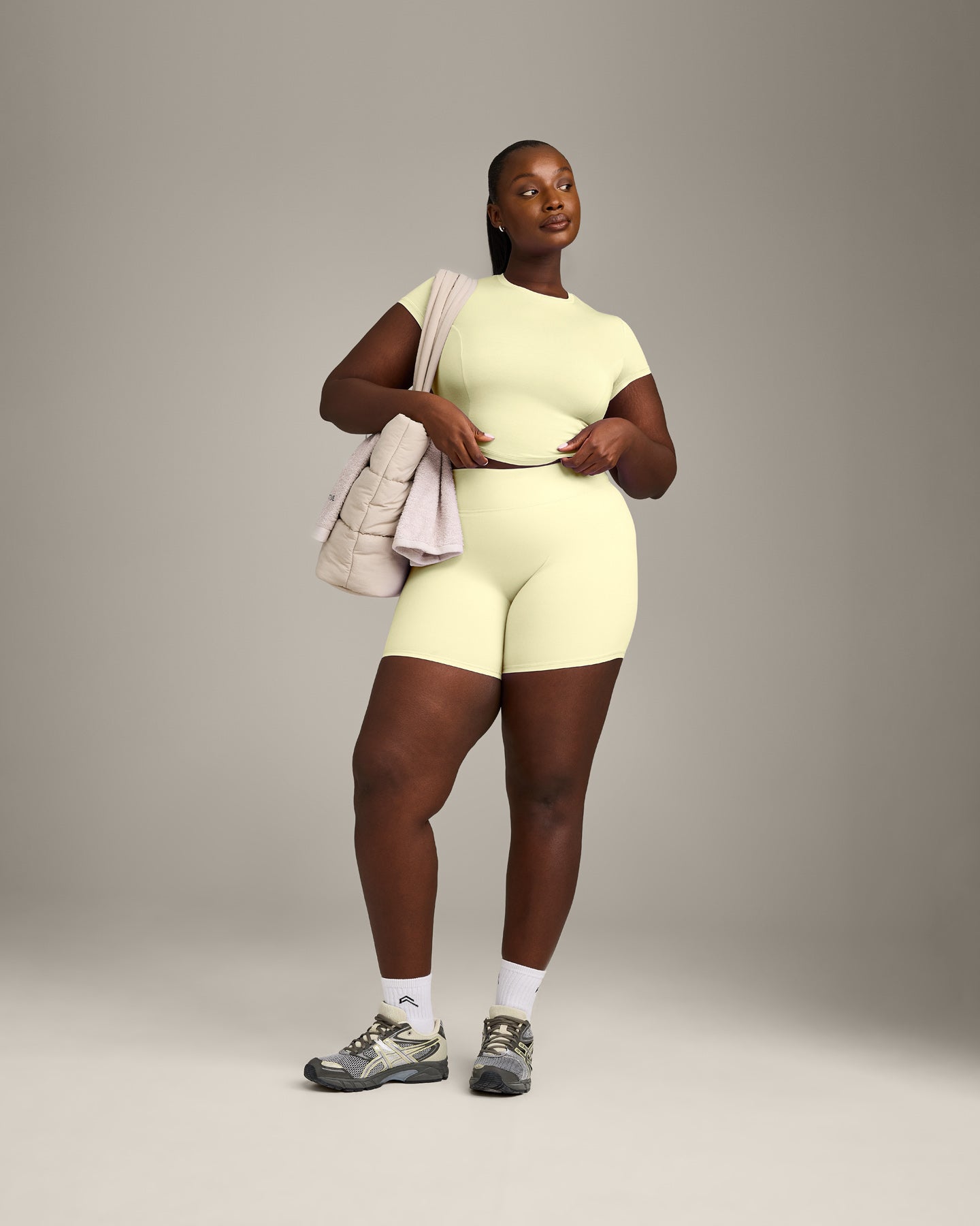 Alternative view of Mellow Motion Crew Neck Mid Top | Pastel Yellow