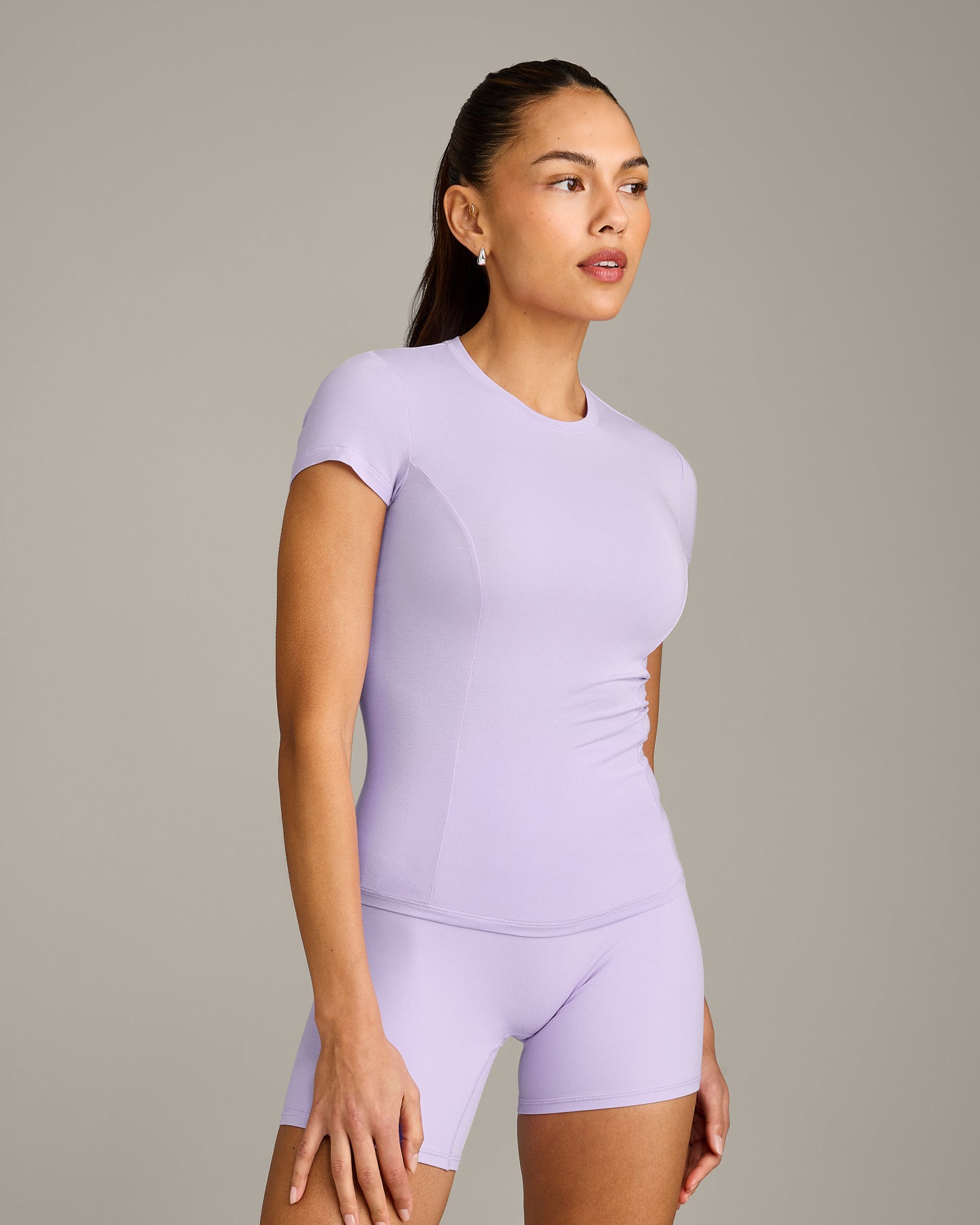 Mellow Motion Crew Neck Top | Lavender Purple