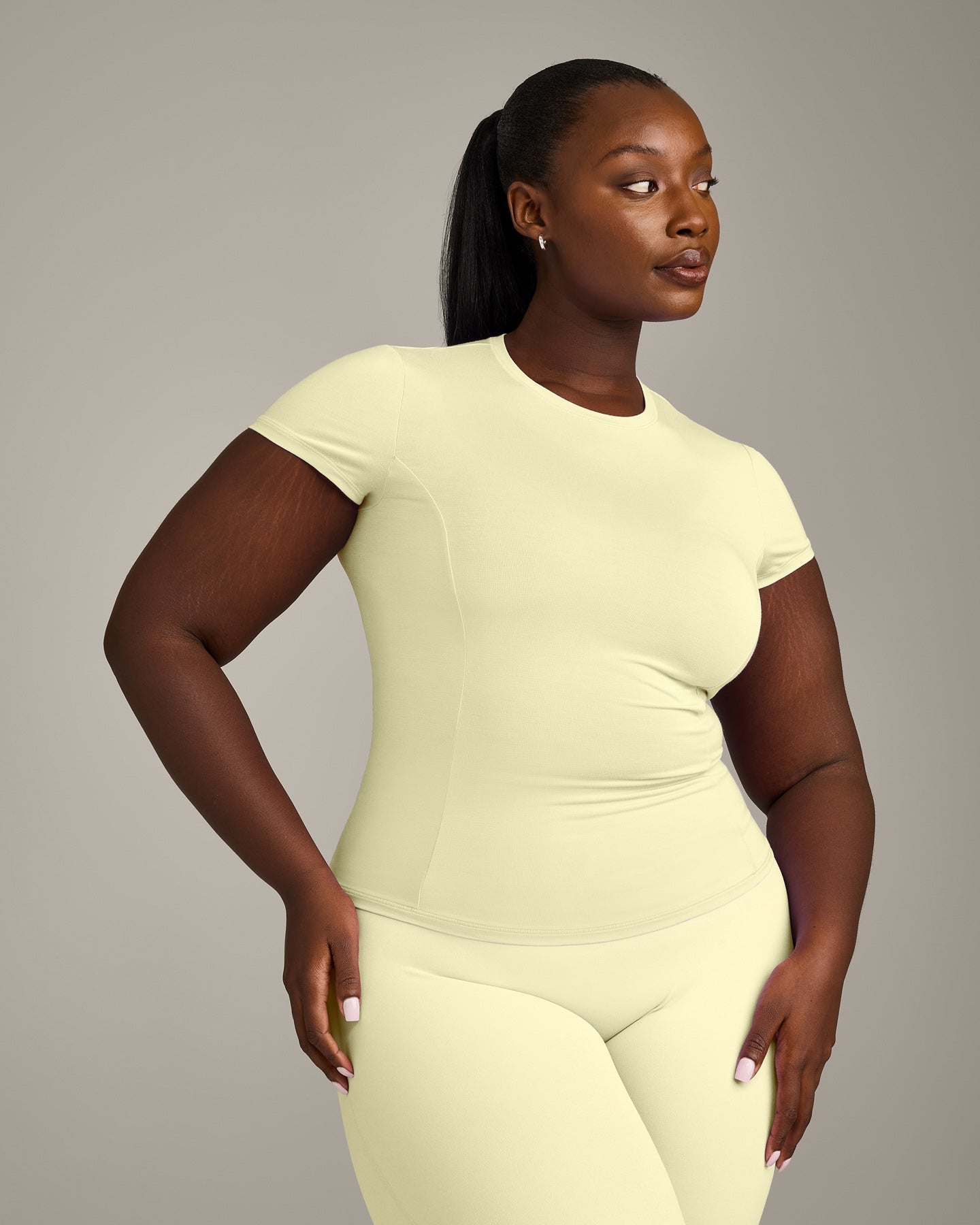 Mellow Motion Crew Neck Top | Pastel Yellow
