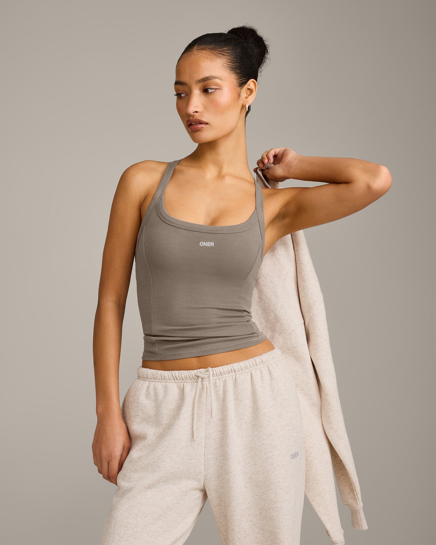 Mellow Rib Racer Back Vest with Built in Bra Shelf | Warm Minky