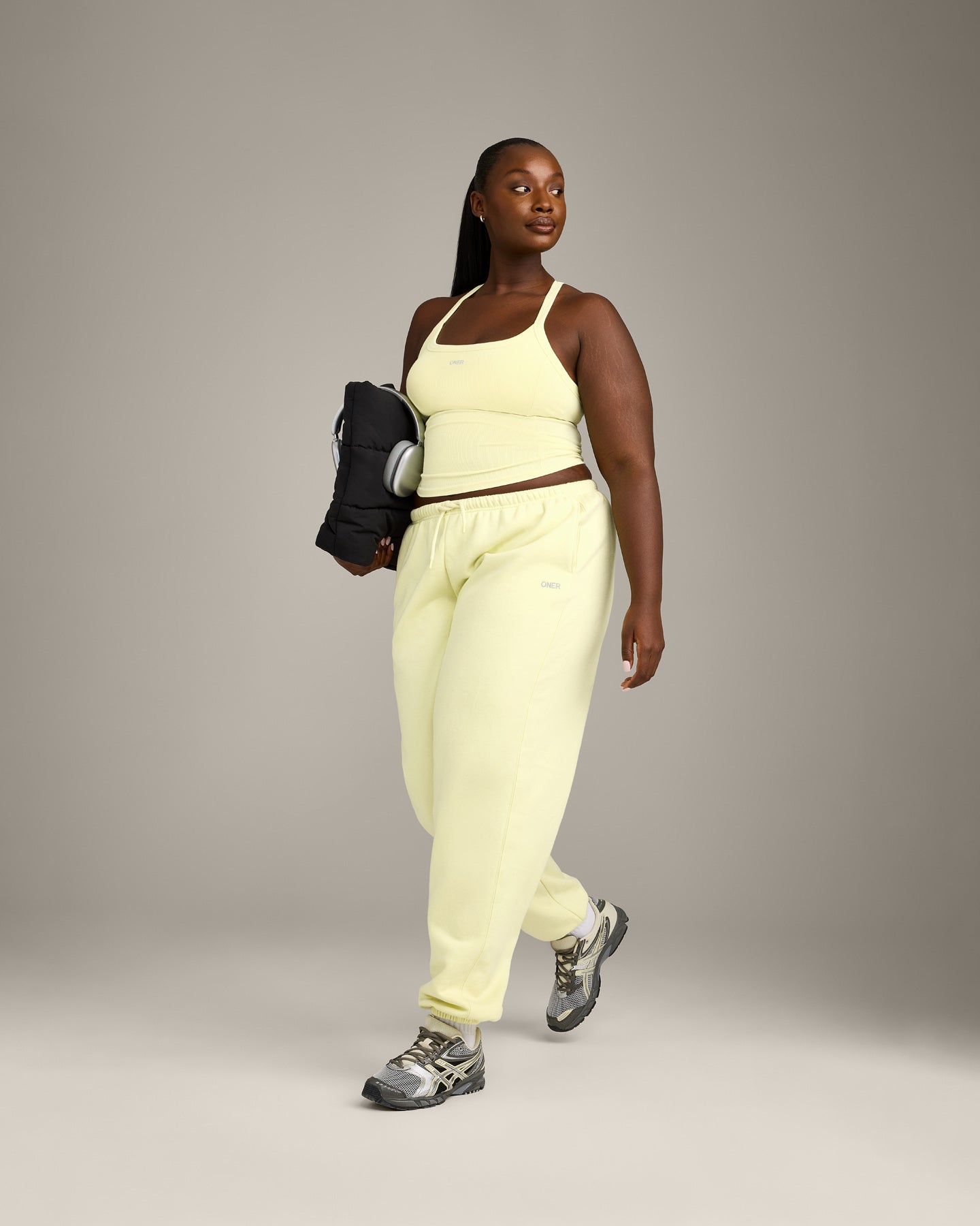 Mellow Rib Racer Back Vest with Built in Bra Shelf | Pastel Yellow - Image 3