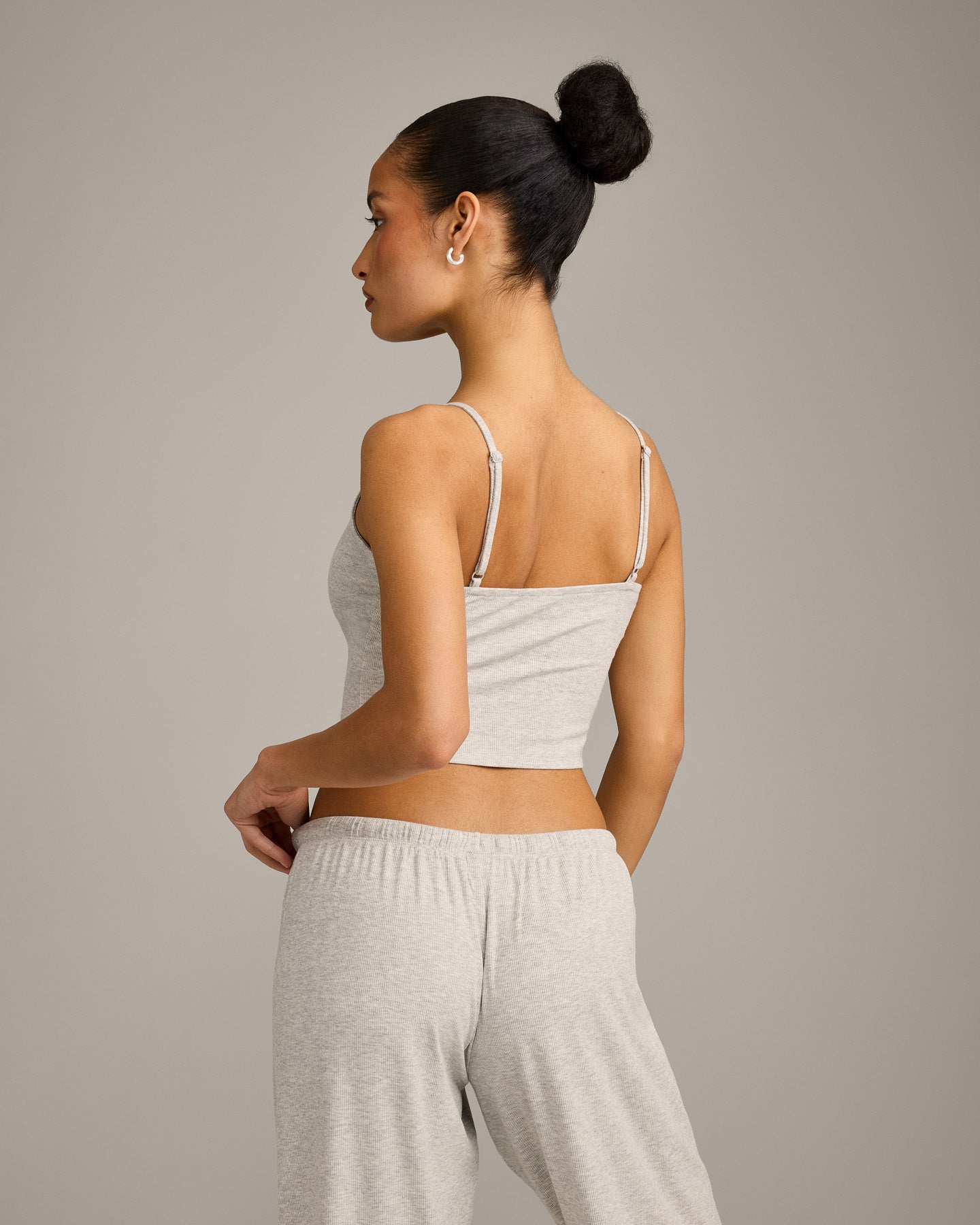 Oner At Home Night Strappy Mid Vest | Oat Marl - Image 6