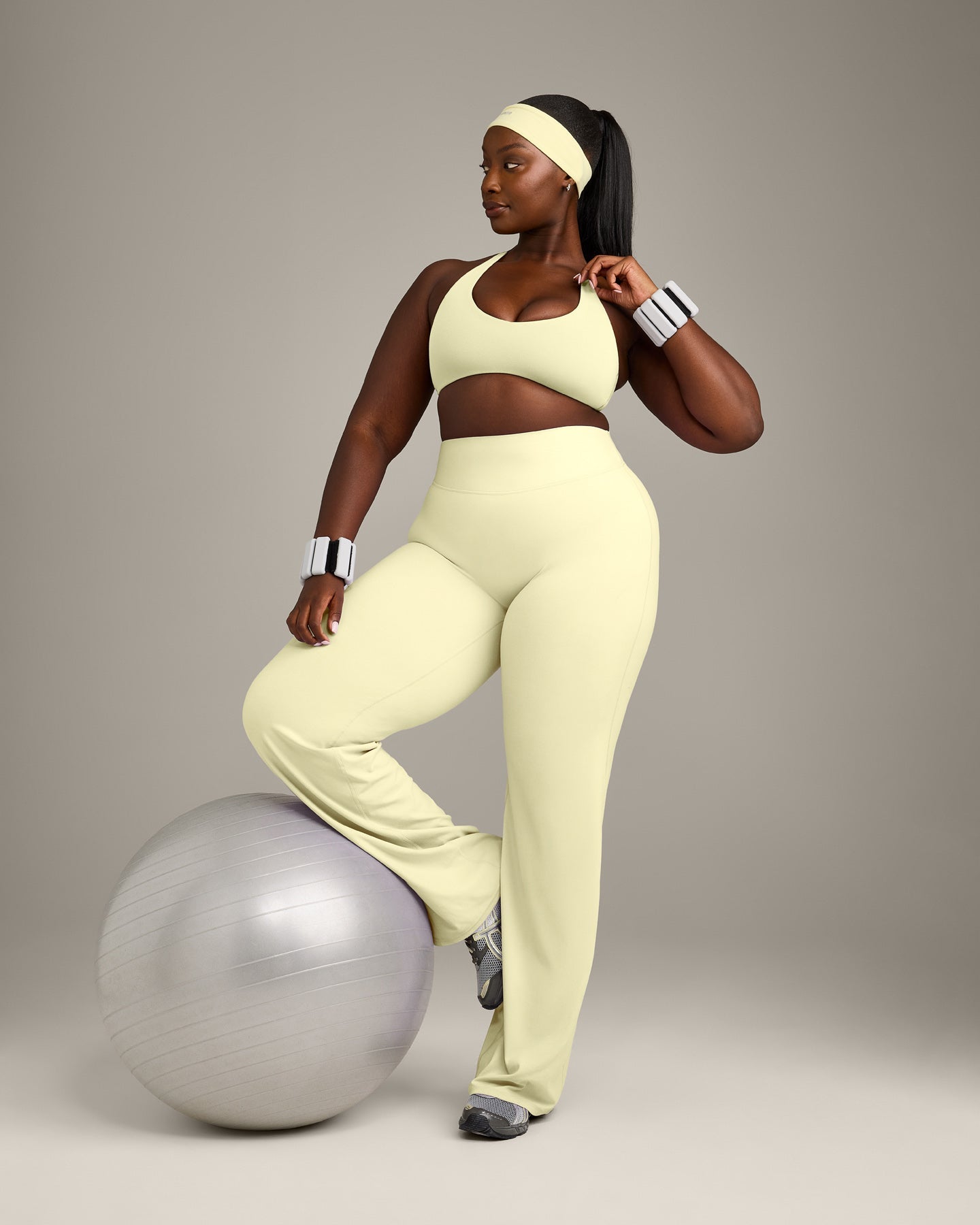 SoftMotion Bralette with Grey Logo | Pastel Yellow - Image 3
