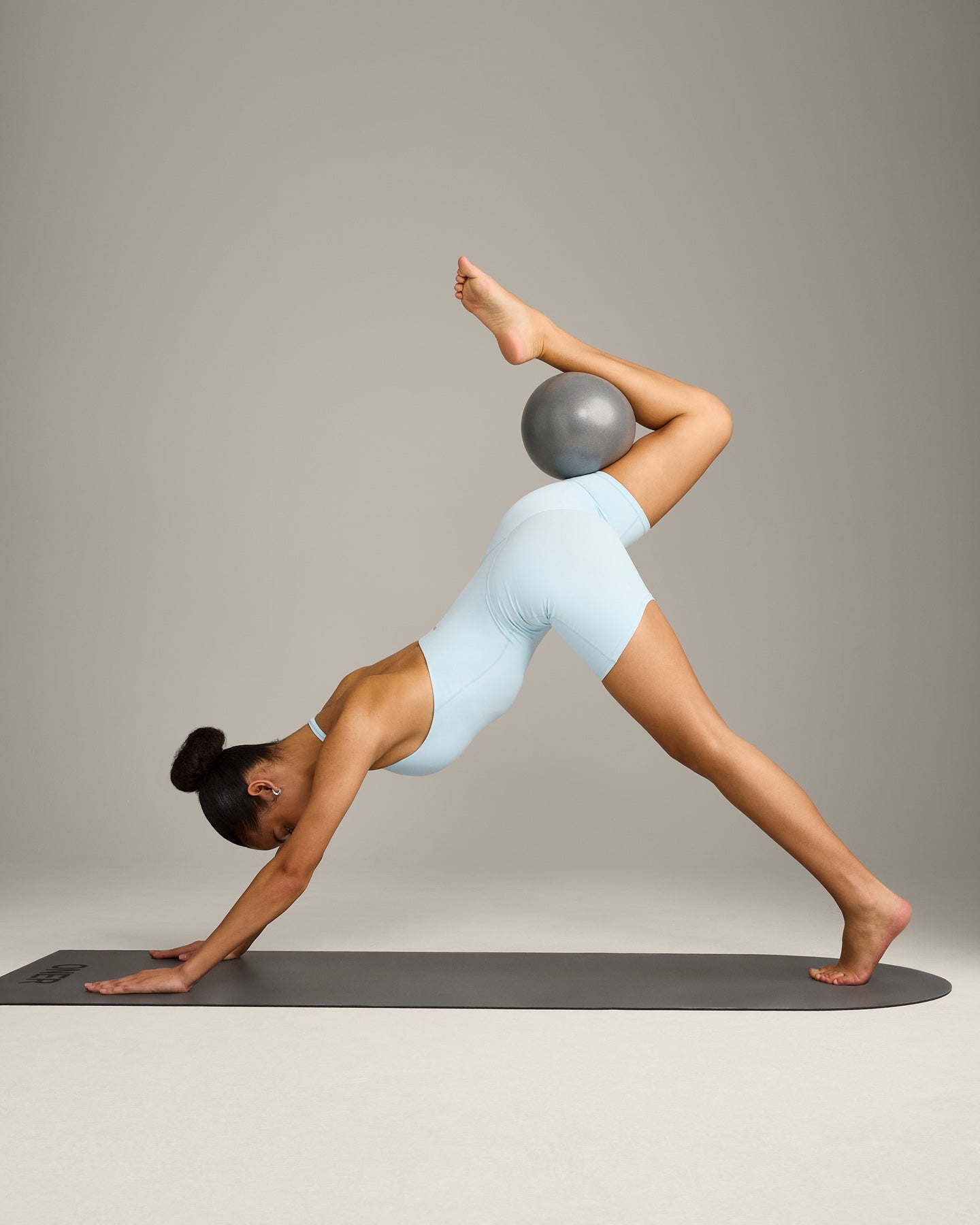 SoftMotion Halter Neck All In One Short with Grey Logo | Cloud Blue - Image 3