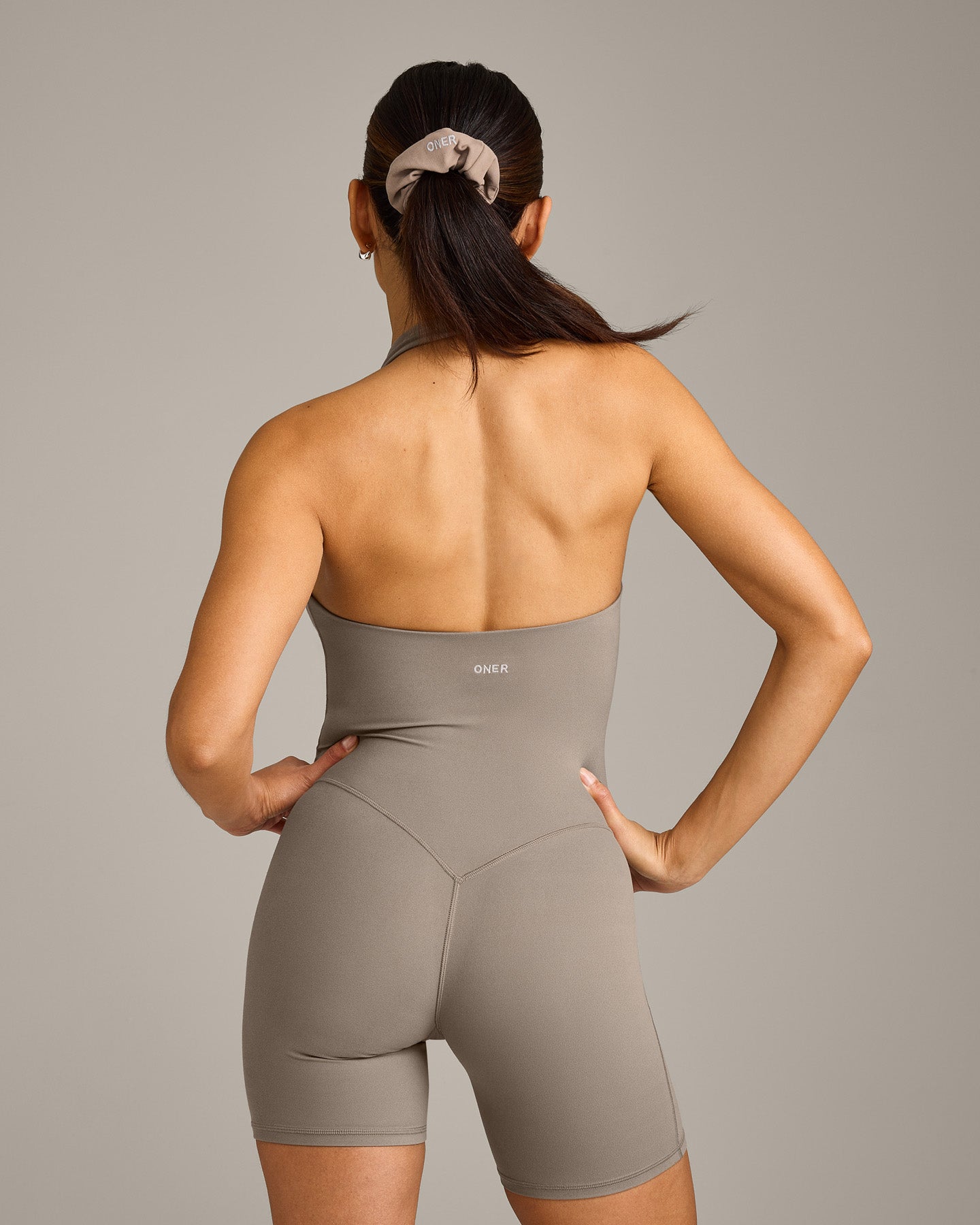 SoftMotion Halter Neck All In One Short with Grey Logo | Minky - Image 6