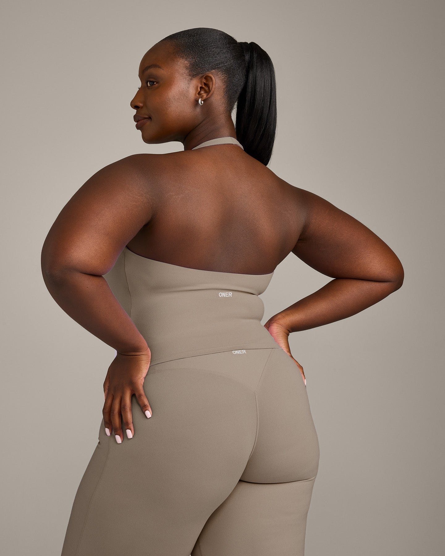 SoftMotion Halter Neck Mid Vest with Built in Bra Shelf with Grey Logo | Minky - Image 6