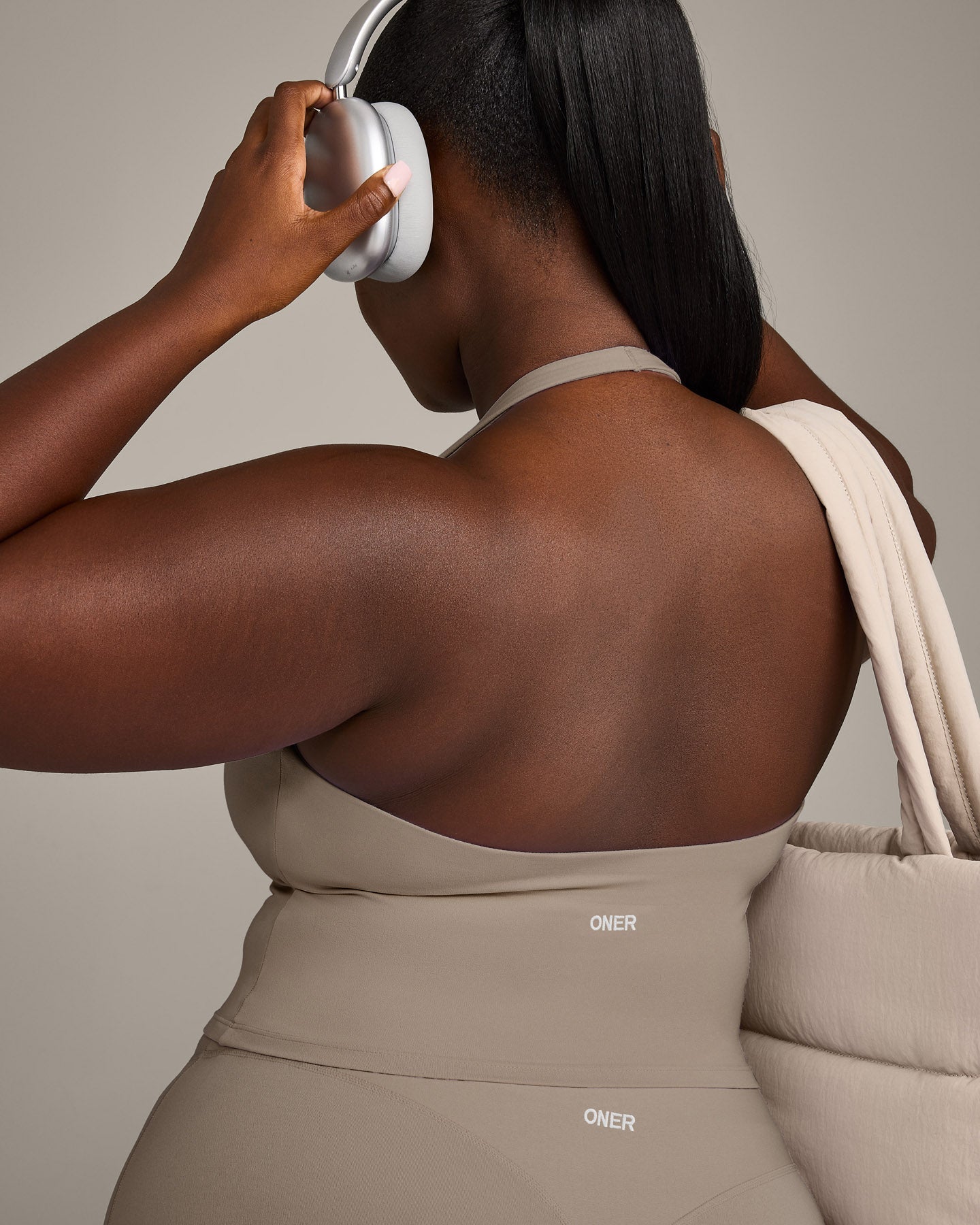 SoftMotion Halter Neck Mid Vest with Built in Bra Shelf with Grey Logo | Minky - Image 4