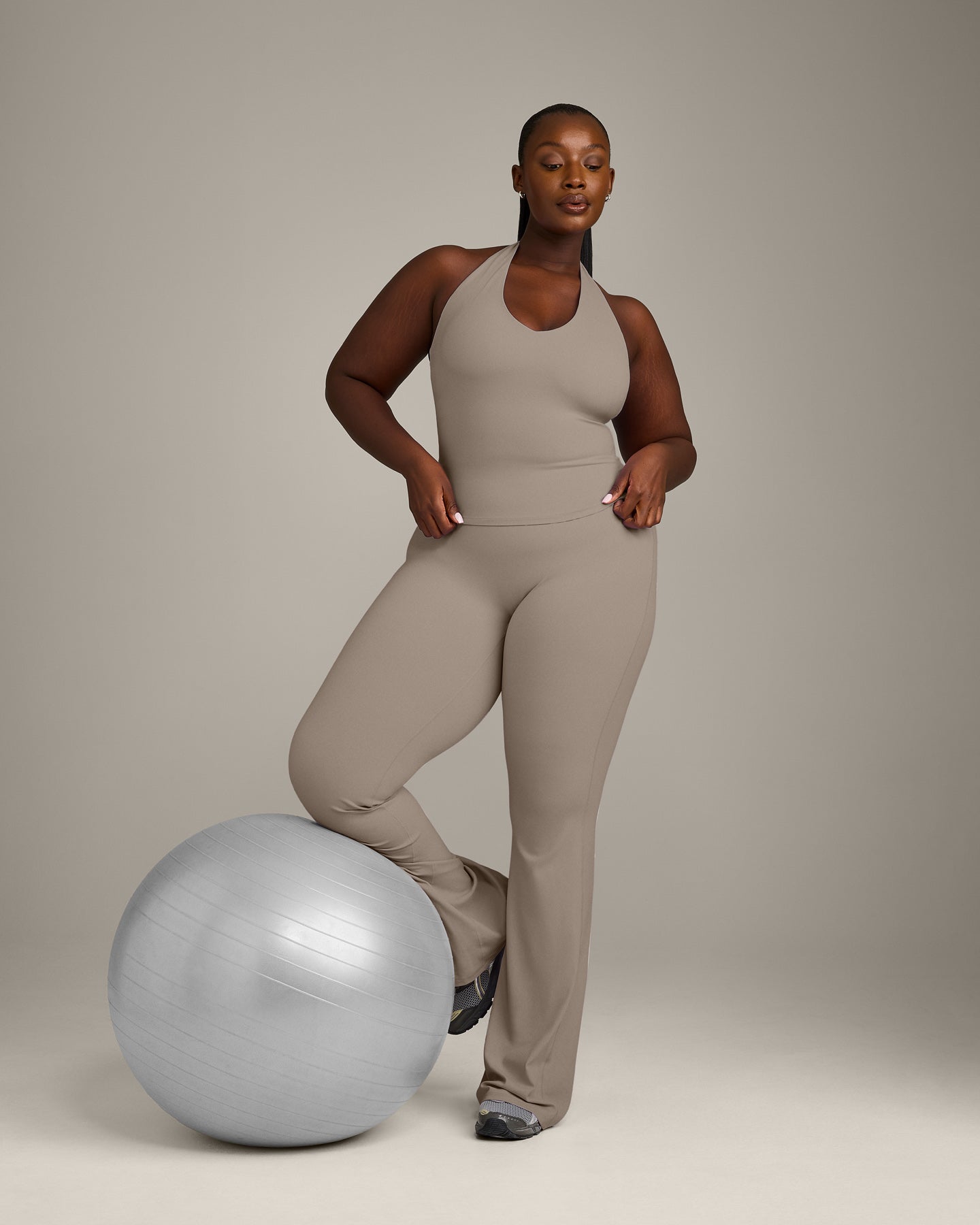 SoftMotion Halter Neck Vest with Built in Bra Shelf with Grey Logo | Minky - Image 3