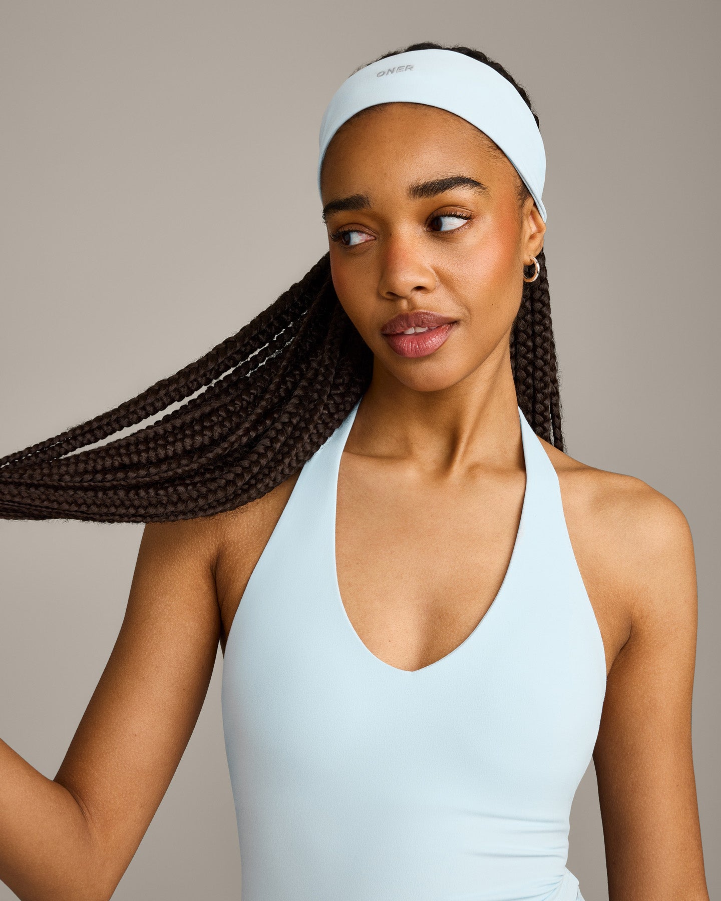 SoftMotion Headband with Grey Logo | Cloud Blue
