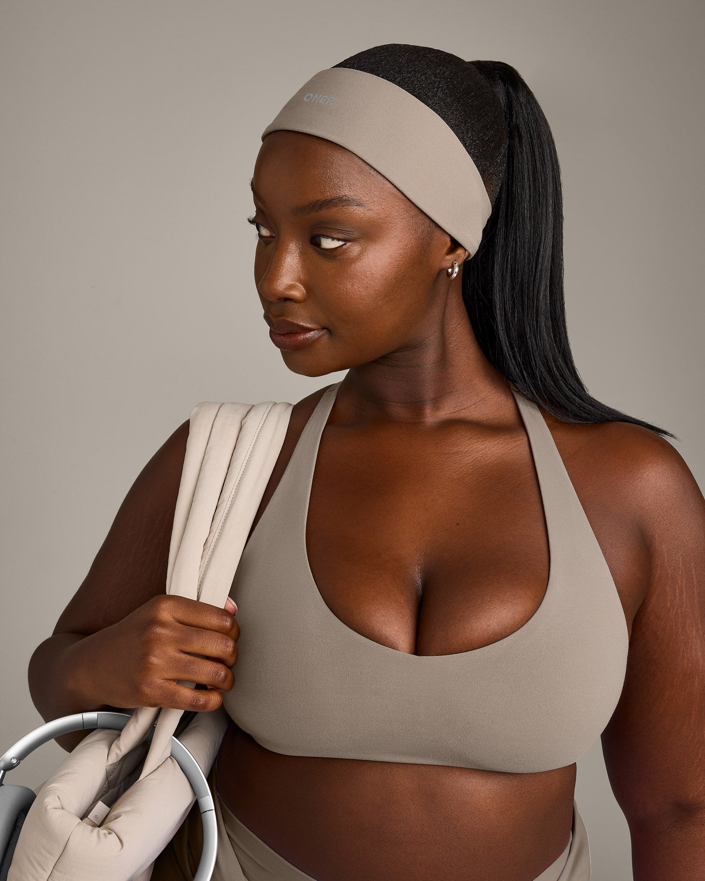 SoftMotion Headband with Grey Logo | Minky