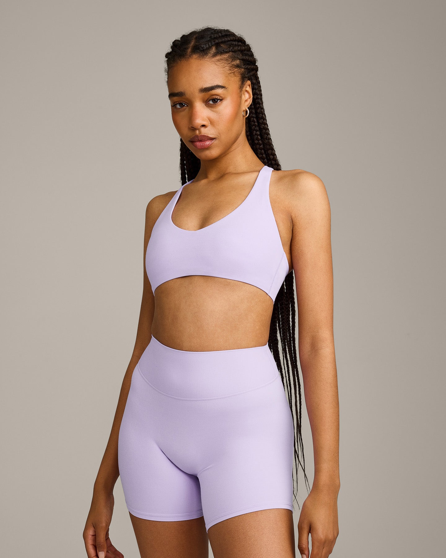 SoftMotion Bralette with Grey Logo | Lavender Purple