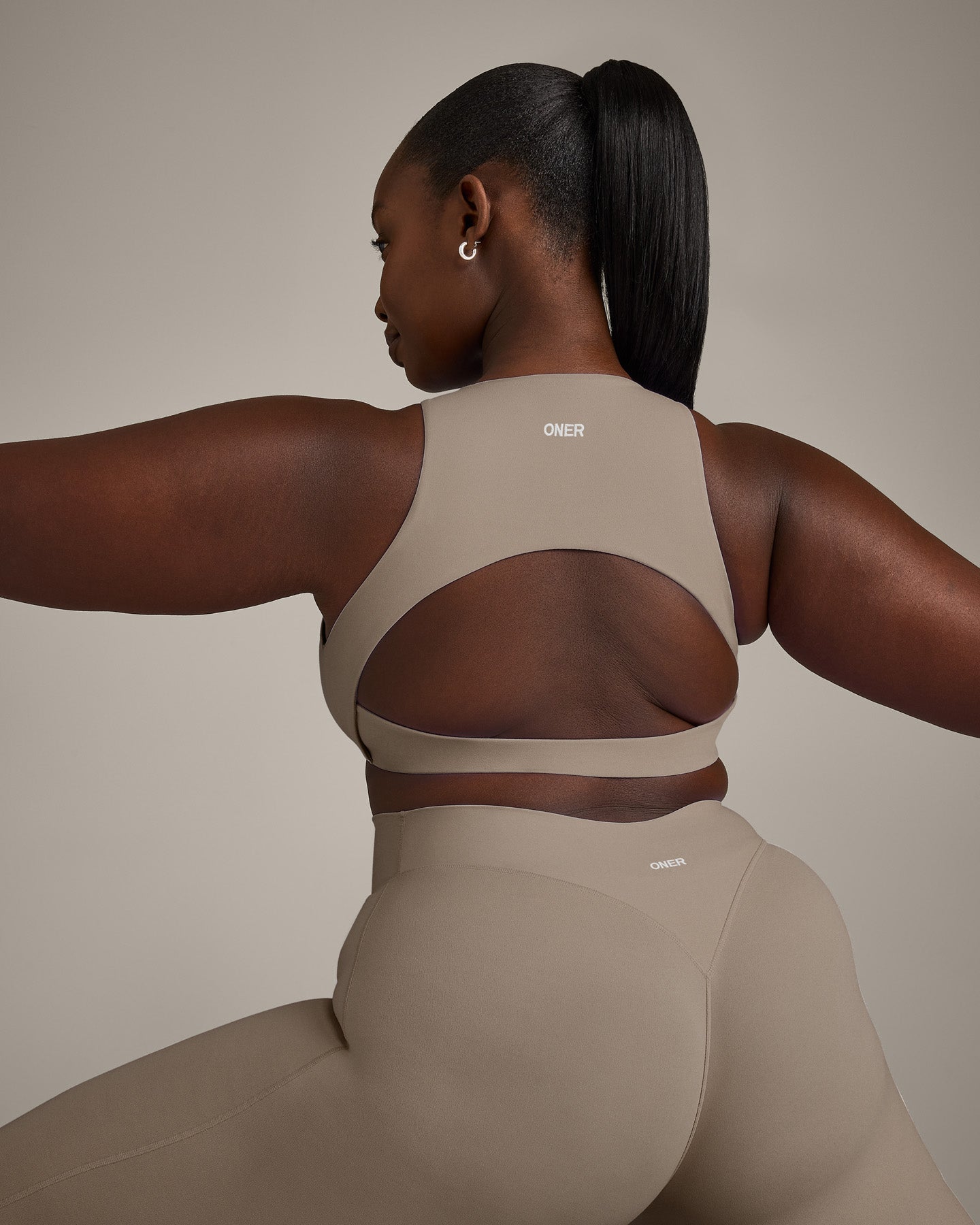 SoftMotion High Neck Sports Bra with Grey Logo | Minky - Image 6