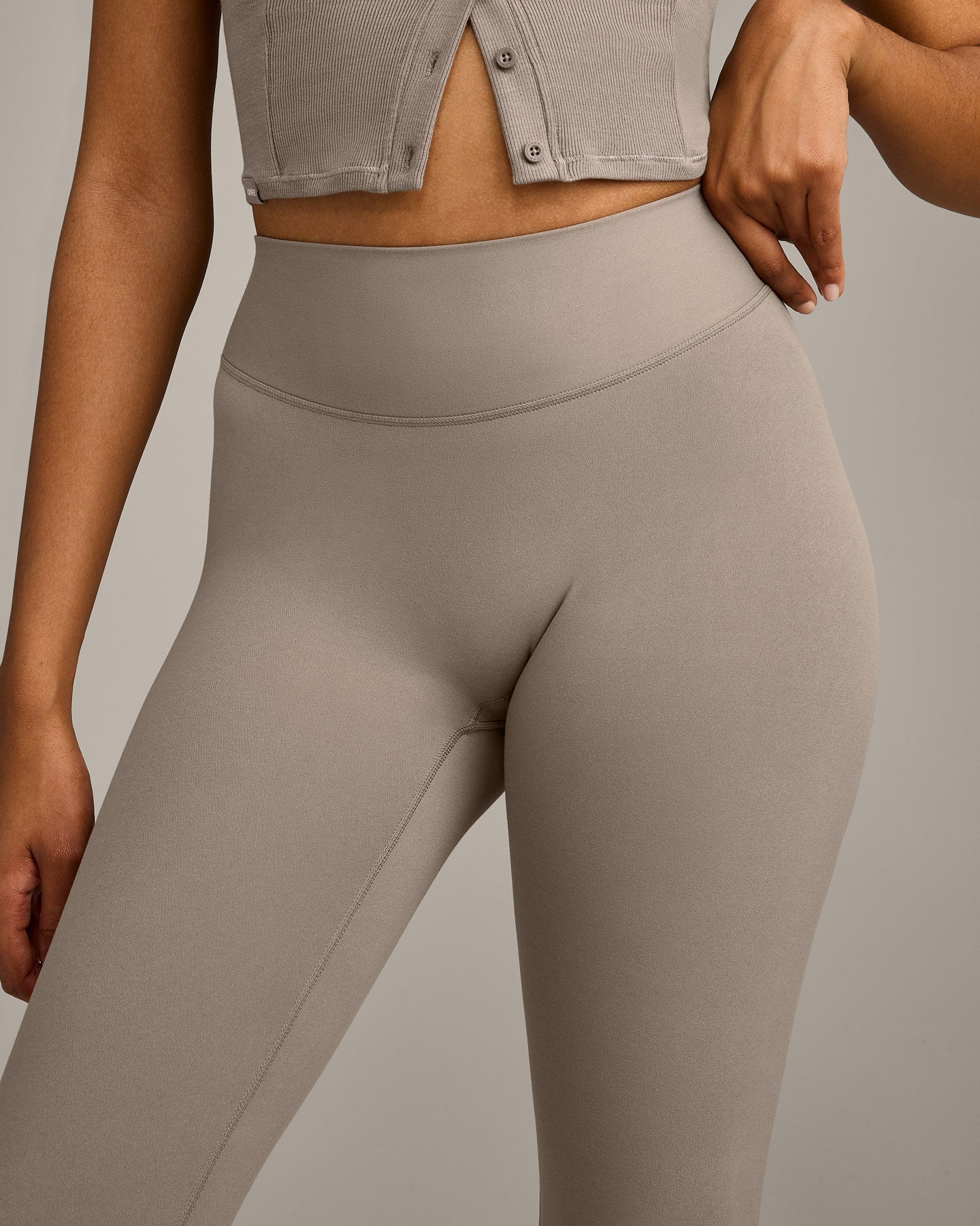 SoftMotion High Waisted Capri Leggings with Grey Logo | Minky - Image 4