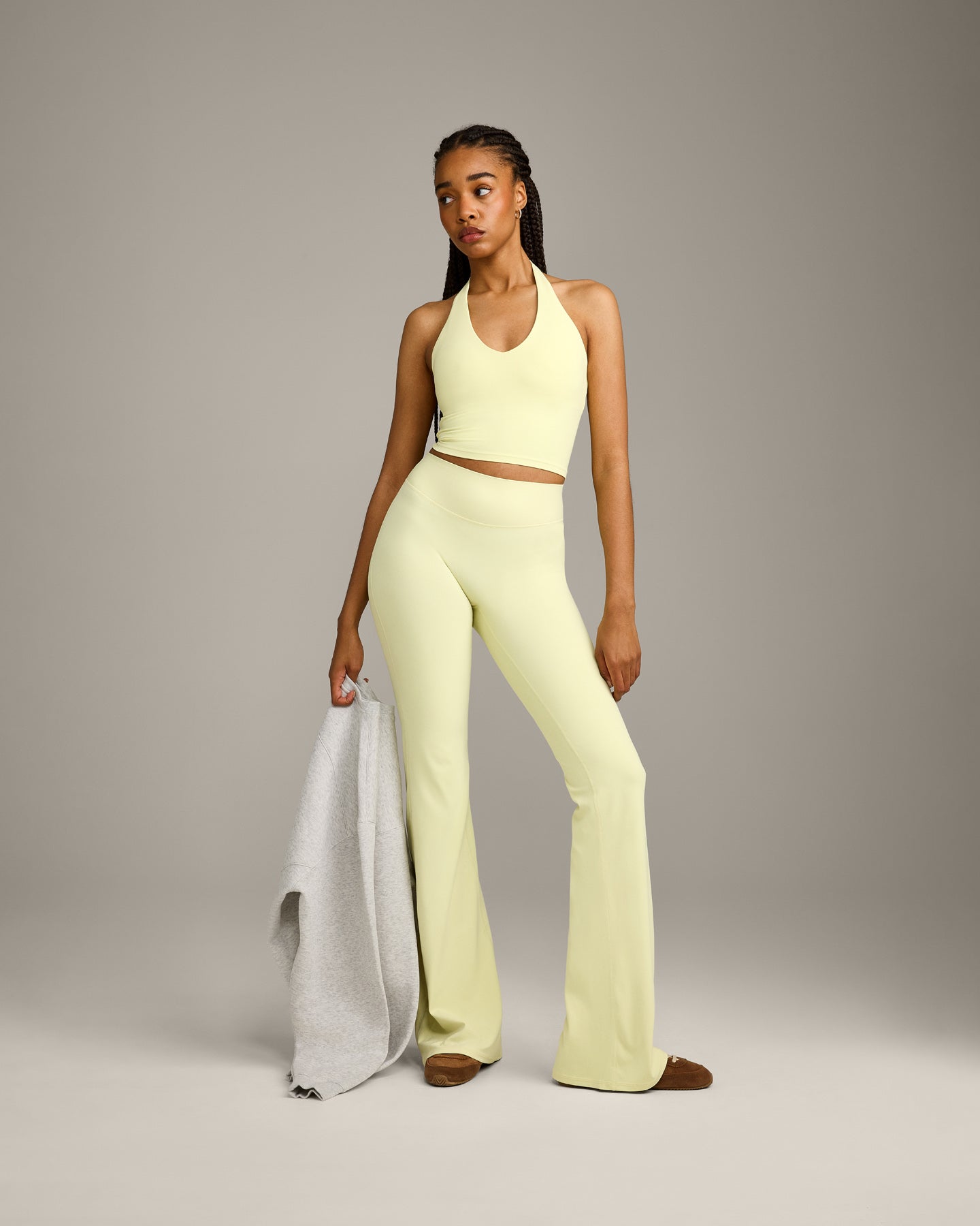 Alternative view of SoftMotion Flared Bottoms with Grey Logo | Pastel Yellow