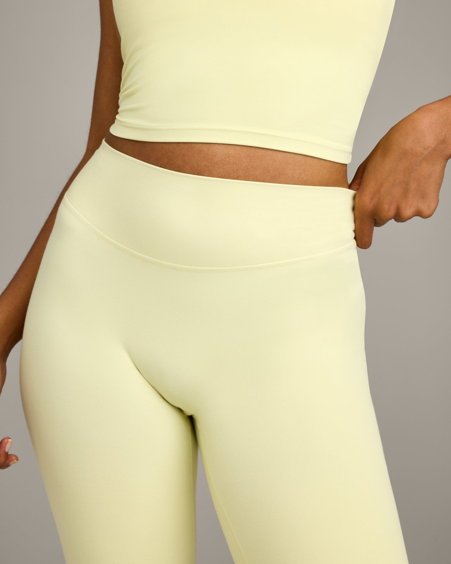 SoftMotion Flared Bottoms with Grey Logo | Pastel Yellow - Image 3