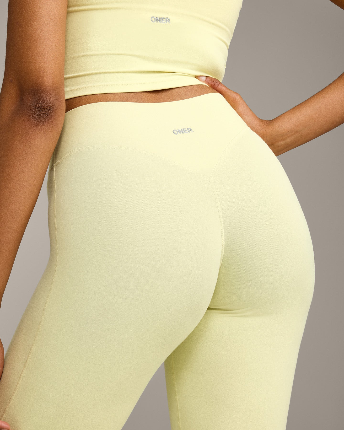 SoftMotion Flared Bottoms with Grey Logo | Pastel Yellow - Image 4