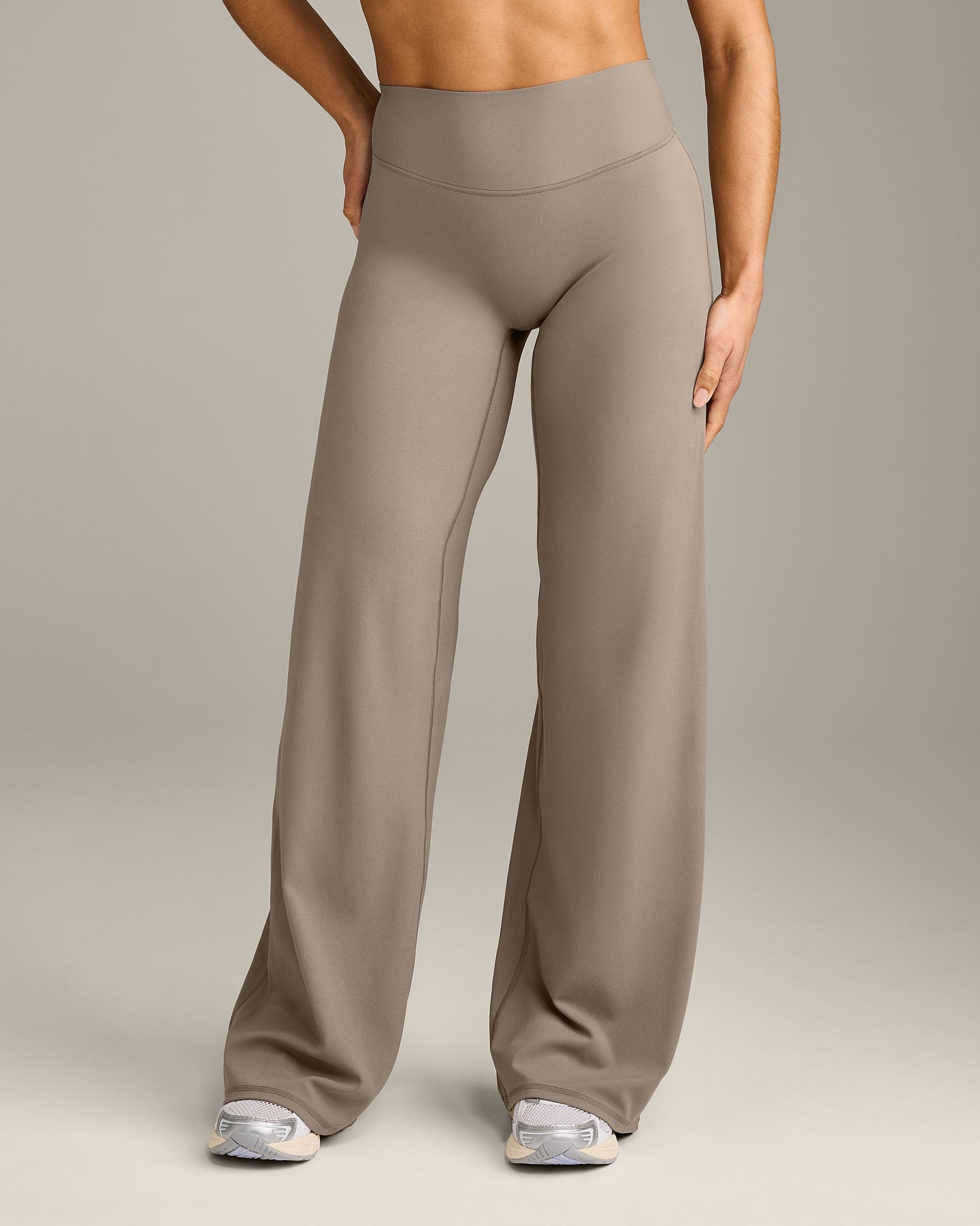 Alternative view of SoftMotion Straight Leg Bottoms with Grey Logo | Minky