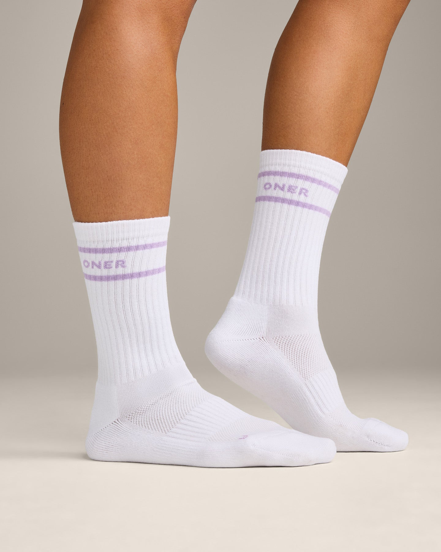Varsity Stripe Long Crew Socks 1 Pack | Lavender Purple - Image 4