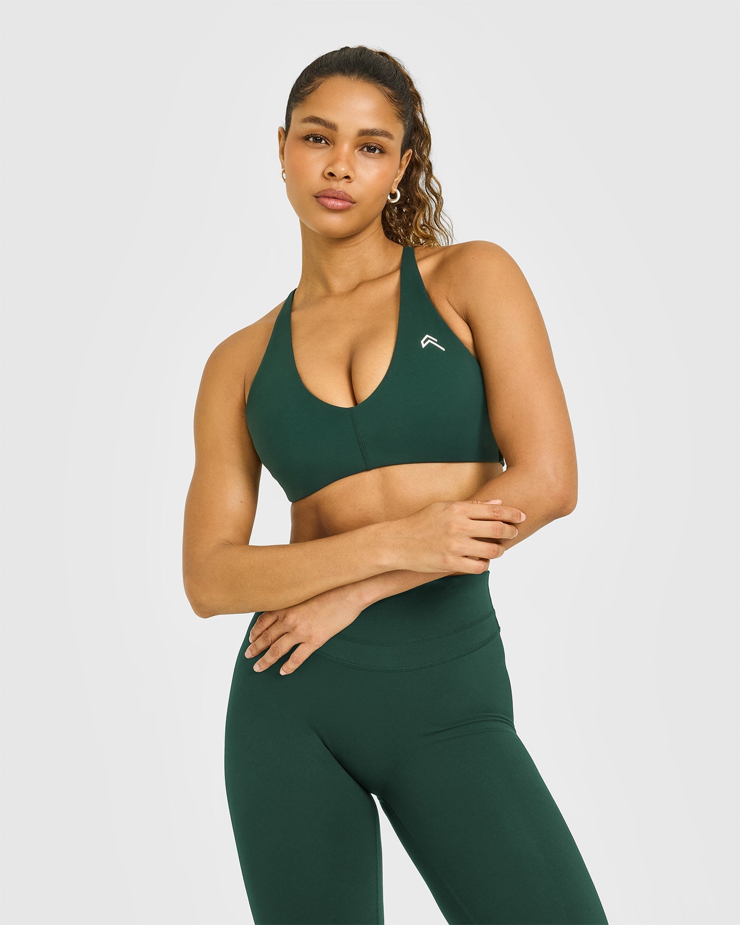 UnifiedMove Micro Bralette White Logo | Racing Green
