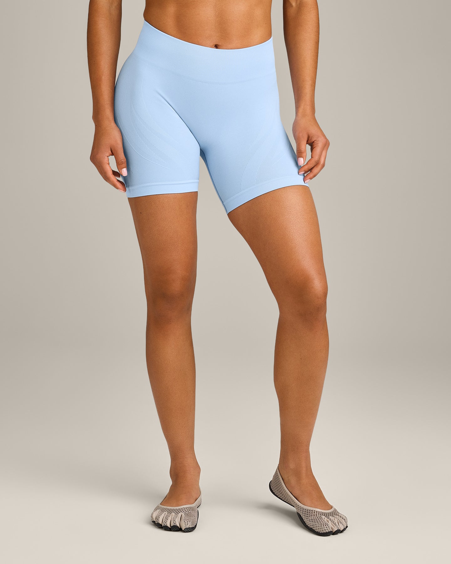 EnhanceLift Seamless Shorts with Grey Logo | Powdered Blue - Image 6