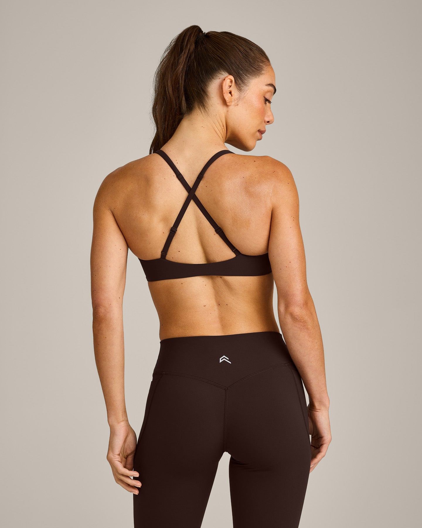 UnifiedMove Cross Back Sports Bra with Reflective Logo | 70% Cocoa - Image 6