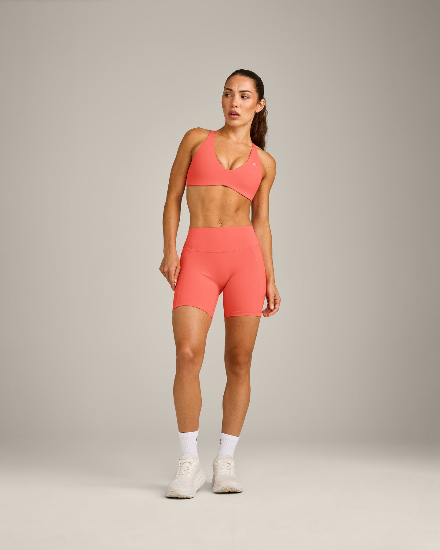 UnifiedMove Cross Back Sports Bra with Reflective Logo | Light Charged Coral - Image 3