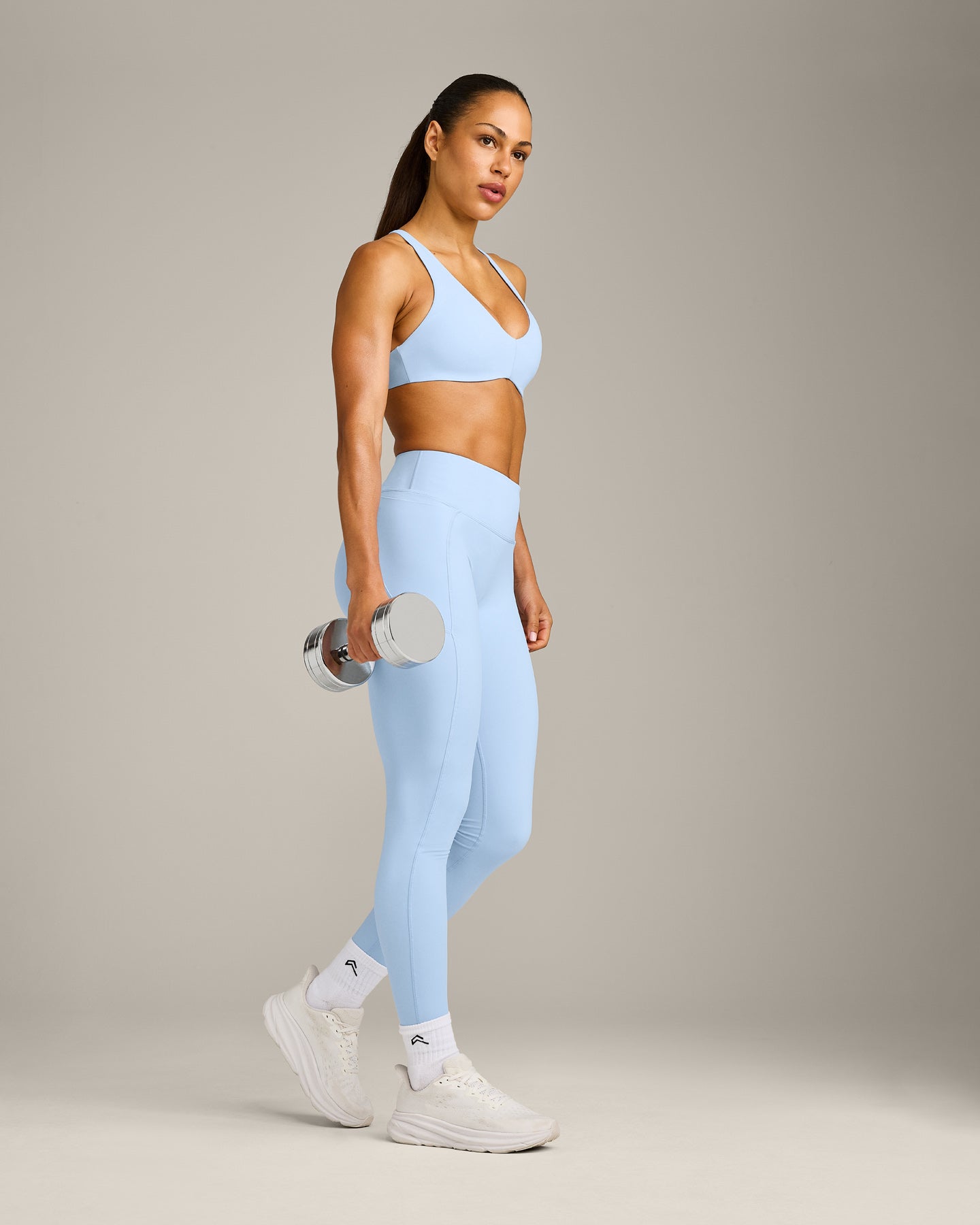UnifiedMove Cross Back Sports Bra with Reflective Logo | Powdered Blue - Image 3