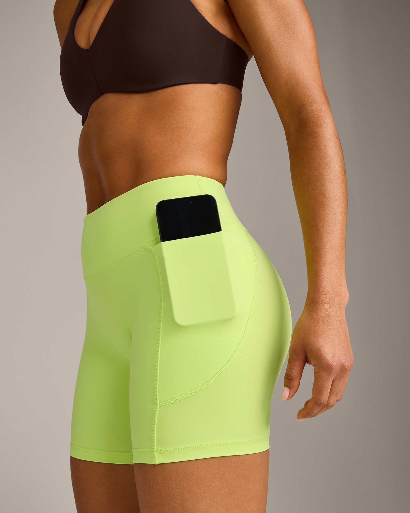 UnifiedMove Pocket Shorts 6" with Bonding with Reflective Logo | Citrus Green - Image 5