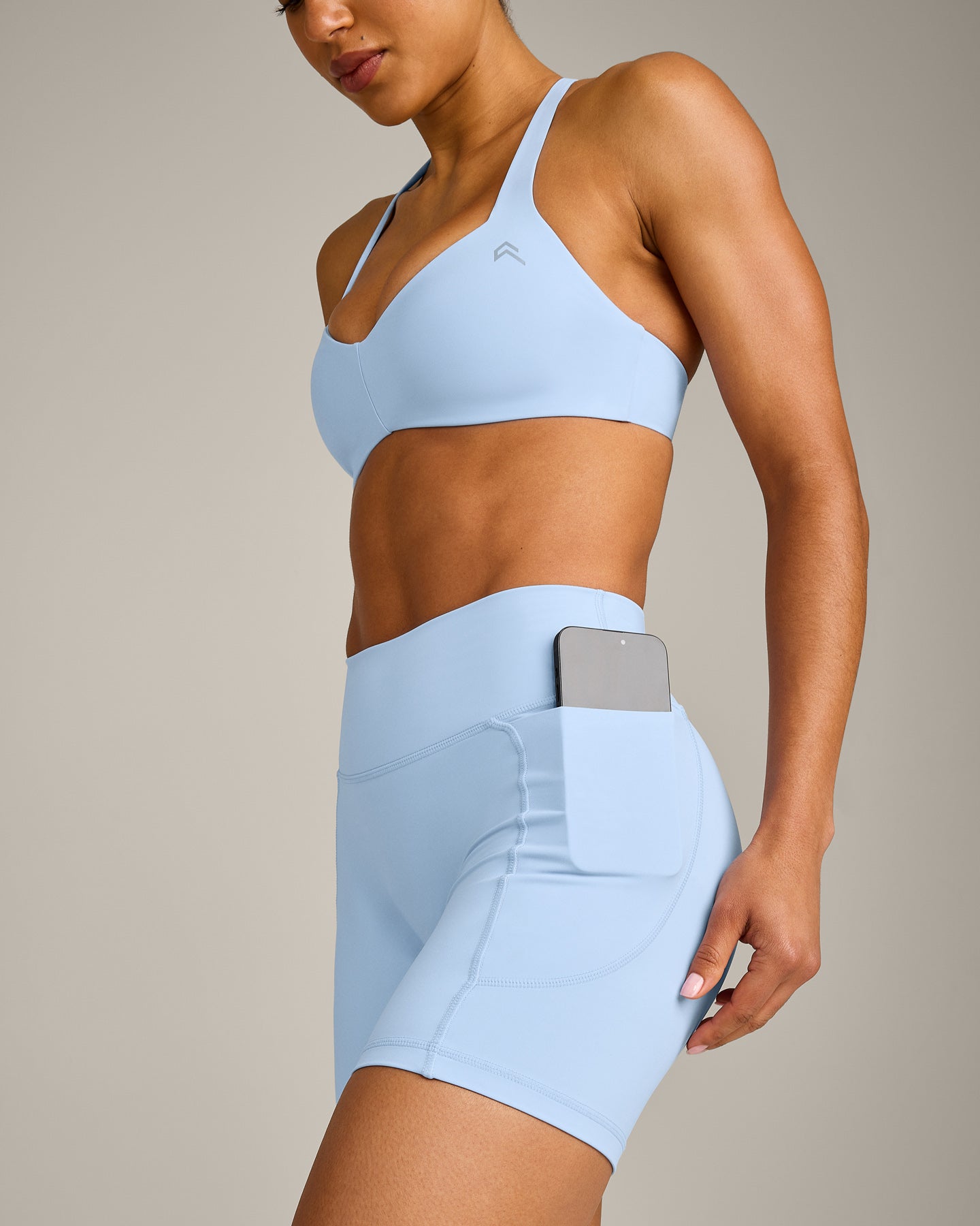 UnifiedMove Pocket Shorts 6" with Bonding with Reflective Logo | Powdered Blue - Image 6