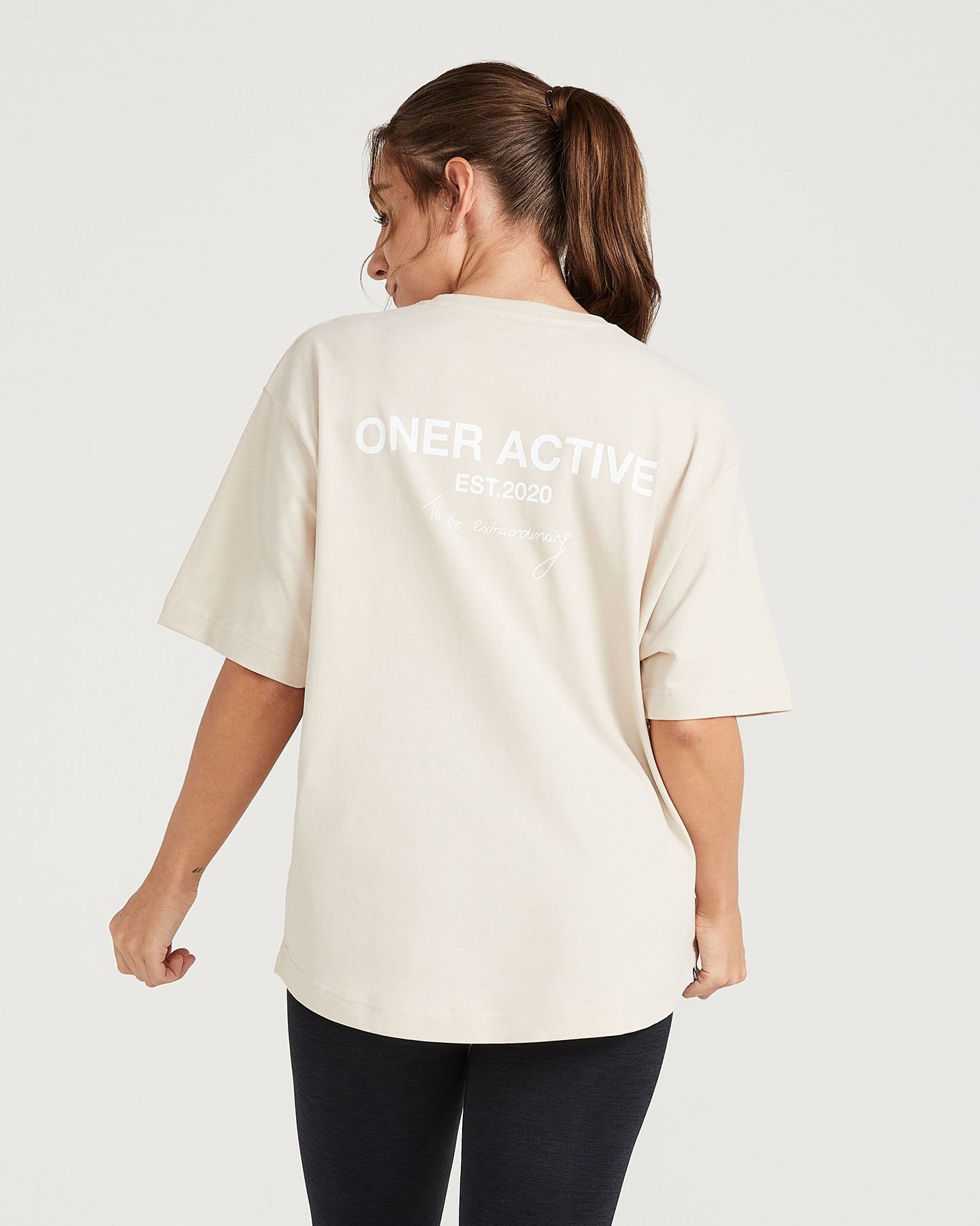 Alternative view of Classic Oversized Short Sleeve Tee | Sand