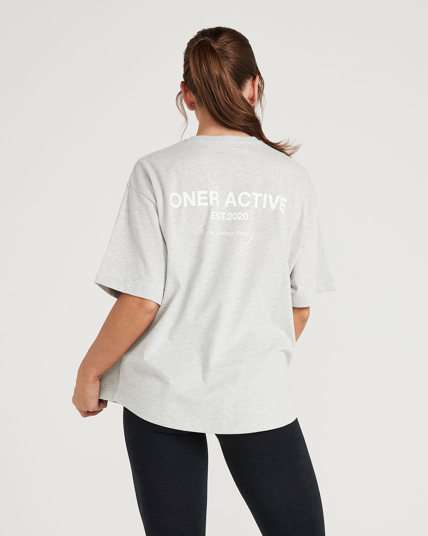 Alternative view of Classic Oversized Short Sleeve Tee | Silver Marl