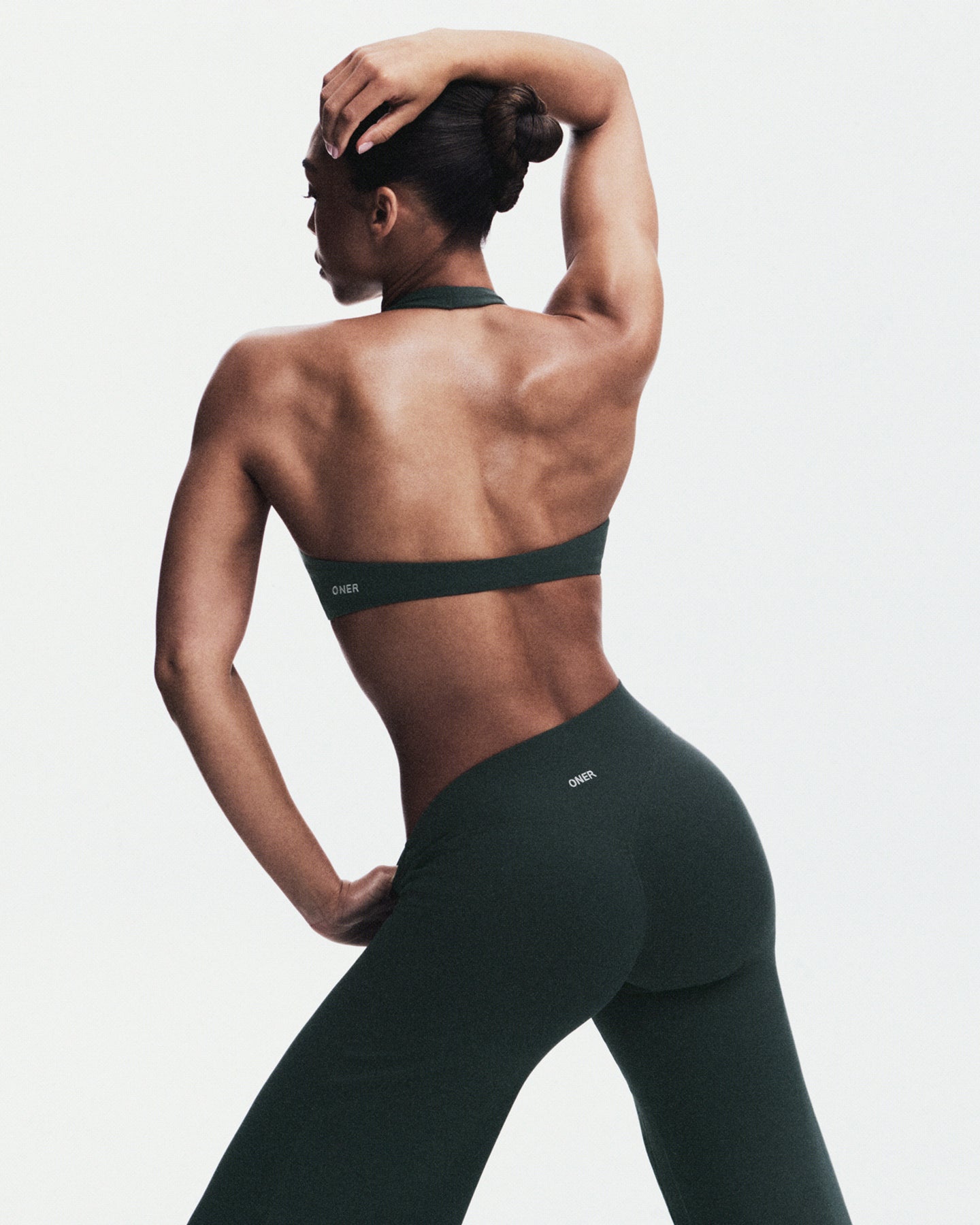 Alternative view of SoftMotion Straight Leg Bottoms with Grey Logo | Emerald Noir