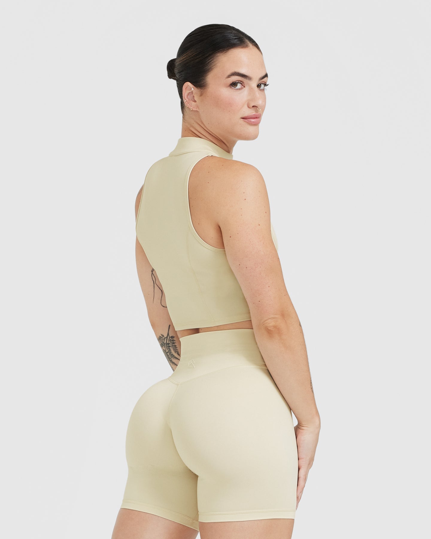Alternative view of Timeless Half Zip Crop Tank | Vanilla