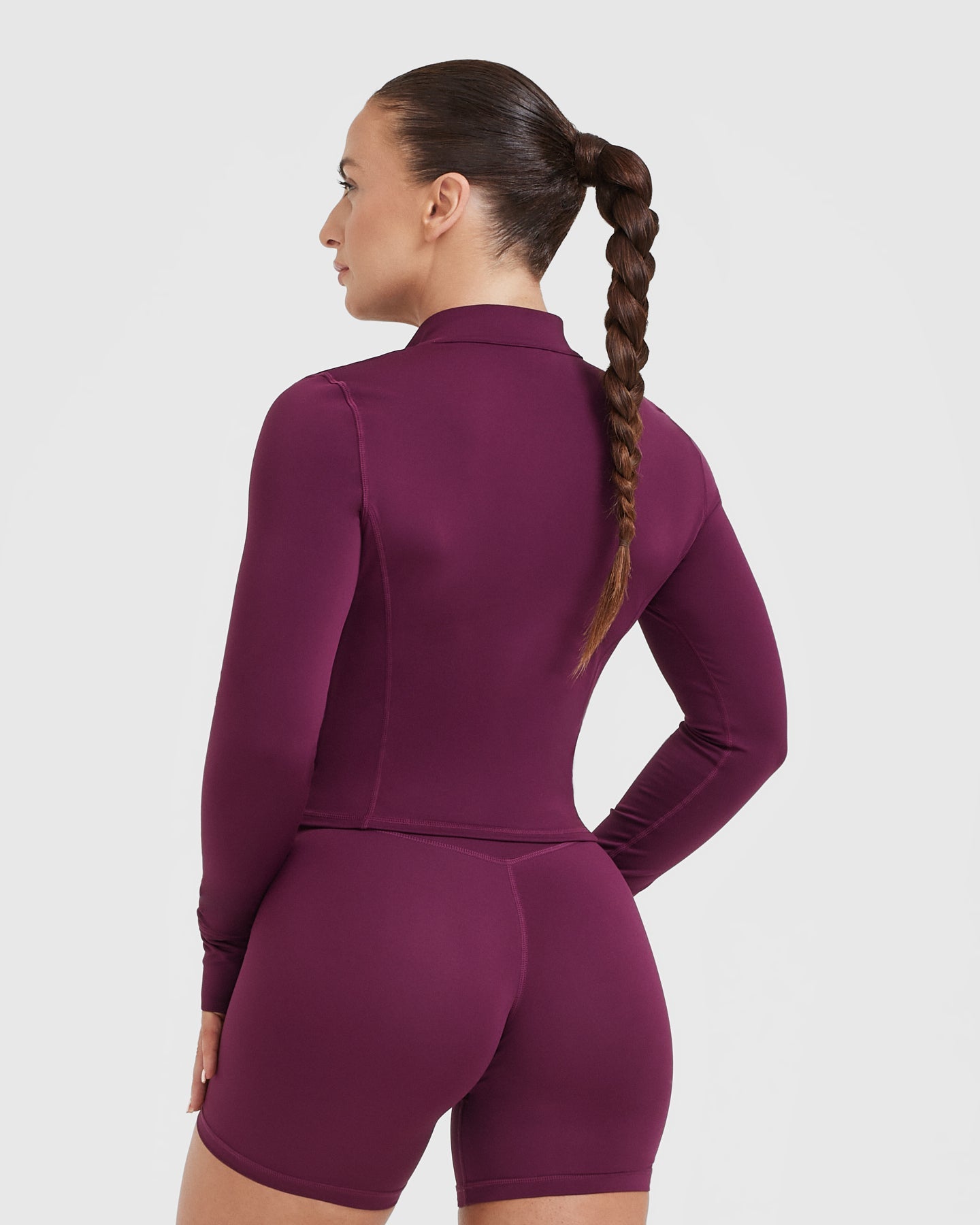 Alternative view of Timeless Half Zip Mid Long Sleeve Top | Ripe Fig