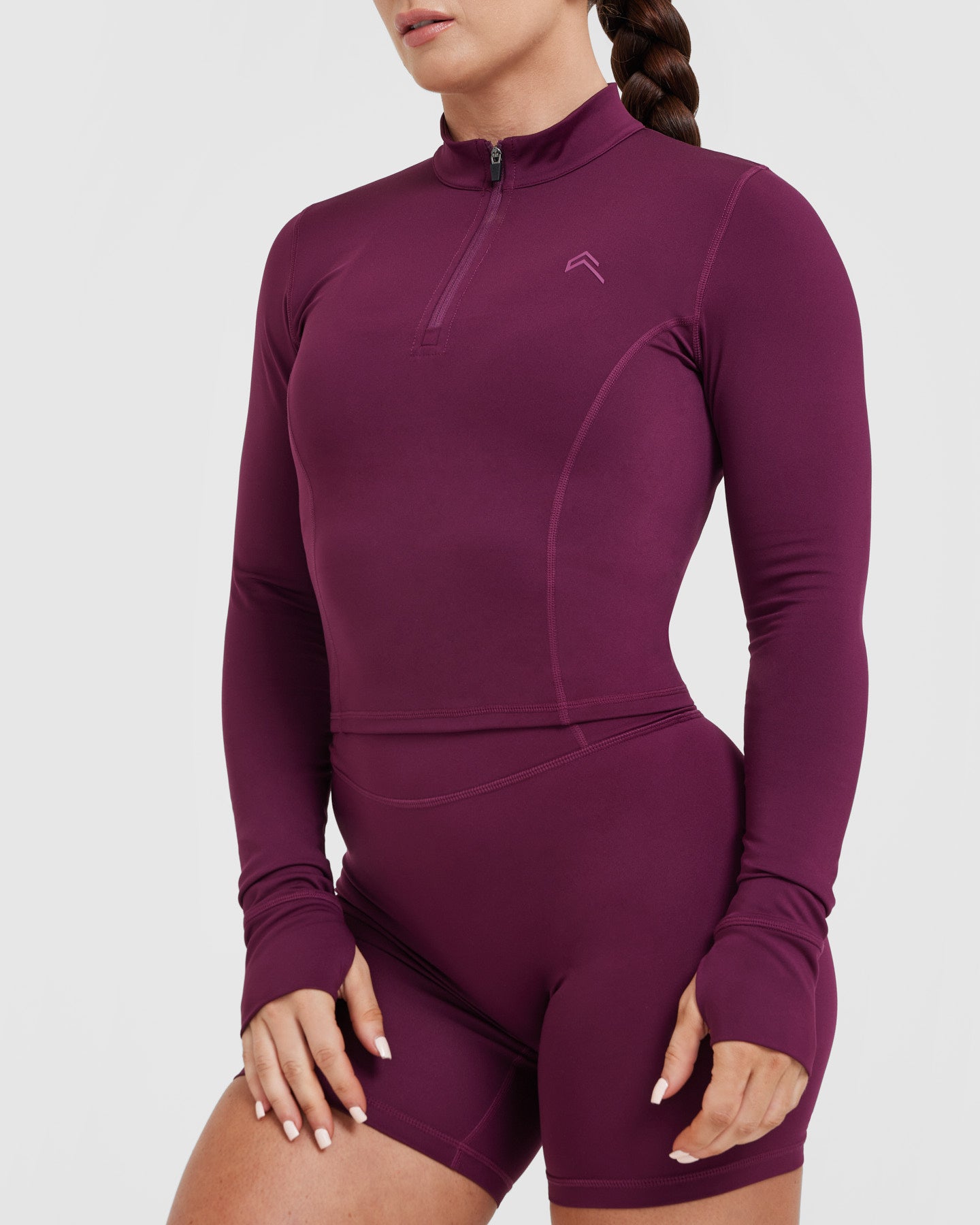 Timeless Half Zip Mid Long Sleeve Top | Ripe Fig - Image 4