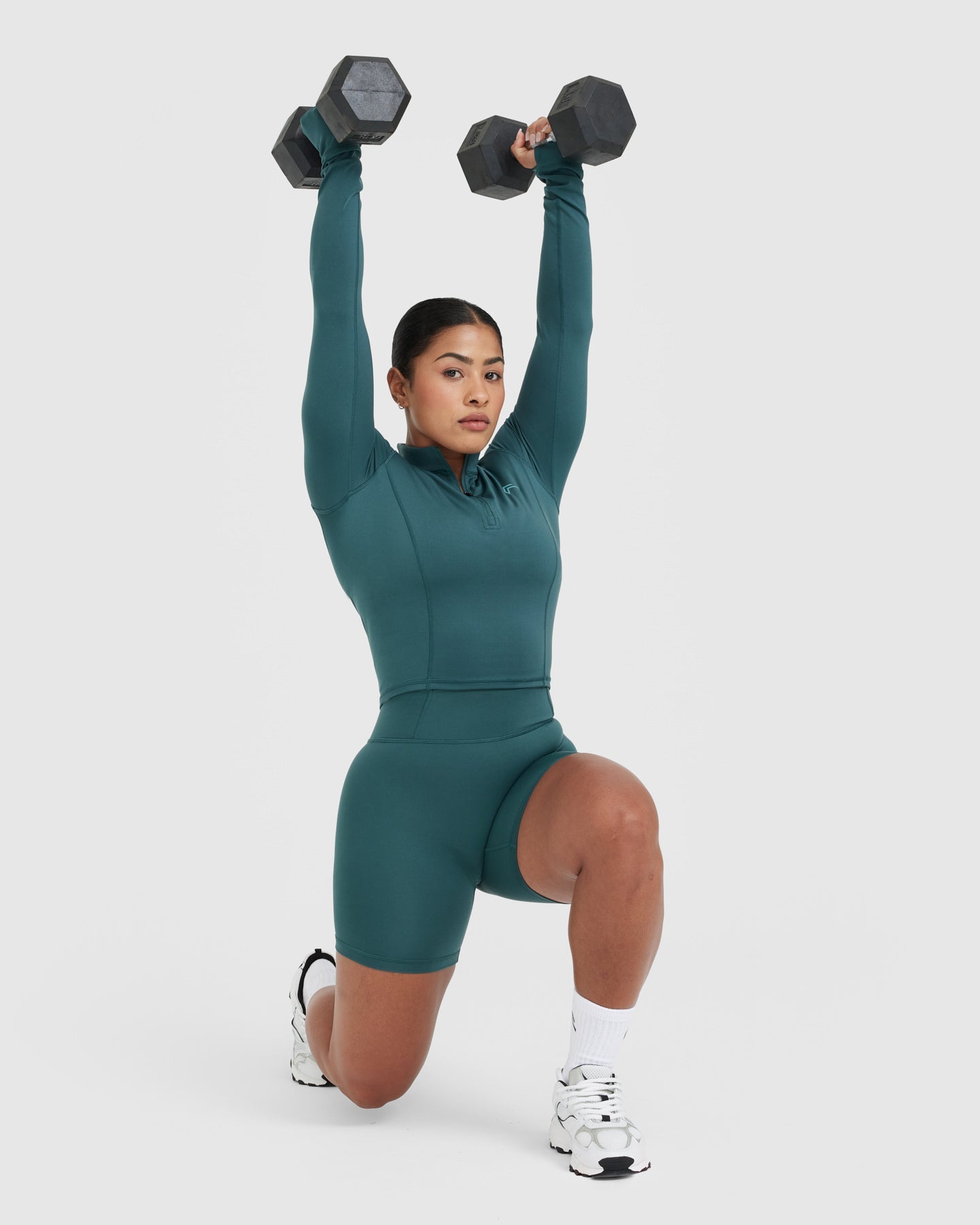 Timeless Half Zip Mid Long Sleeve Top | Marine Teal - Image 3