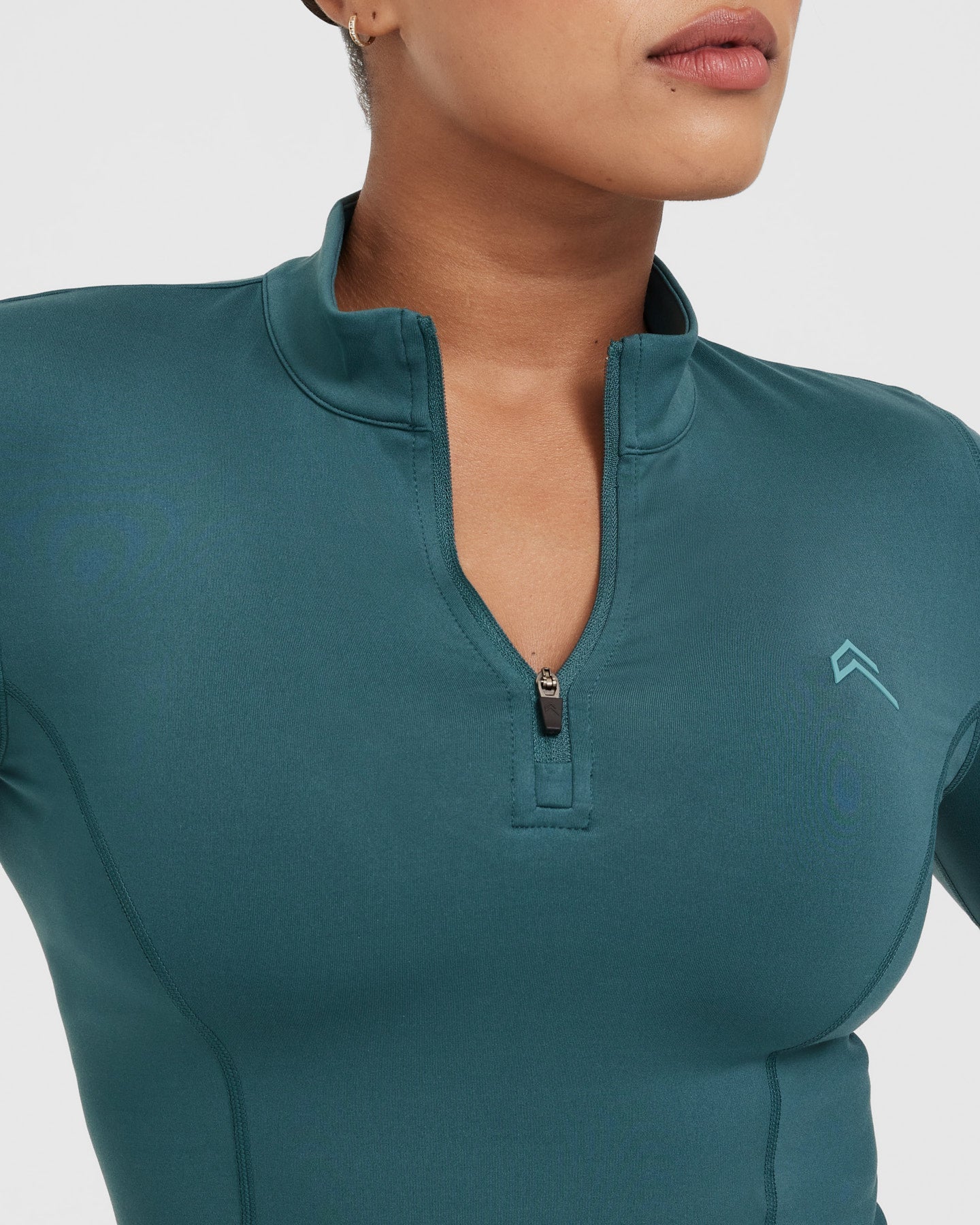 Timeless Half Zip Mid Long Sleeve Top | Marine Teal - Image 4