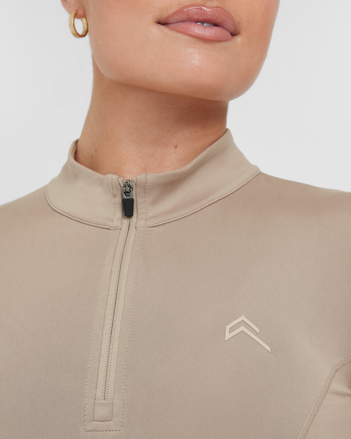 Timeless Half Zip Mid Long Sleeve Top | Sandstone - Image 4